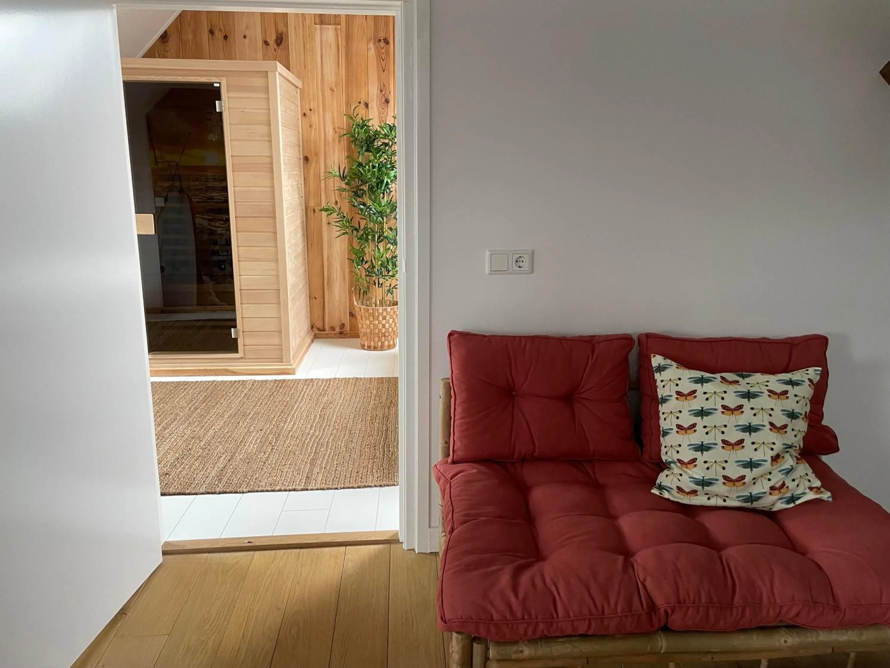 Seating area in B & B 'Droom in de polder de Suite met prive sauna