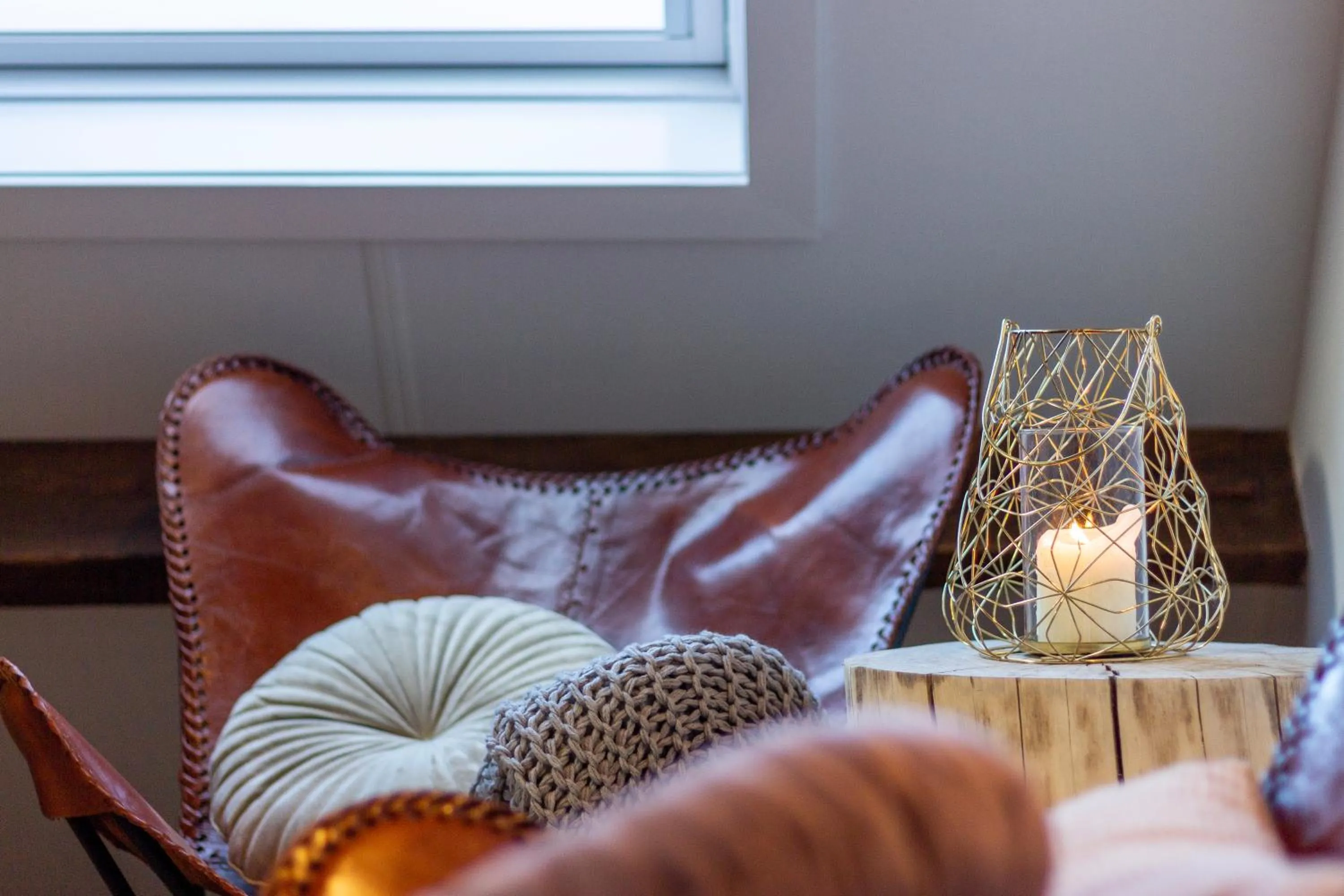 Seating area in B & B 'Droom in de polder de Suite met prive sauna