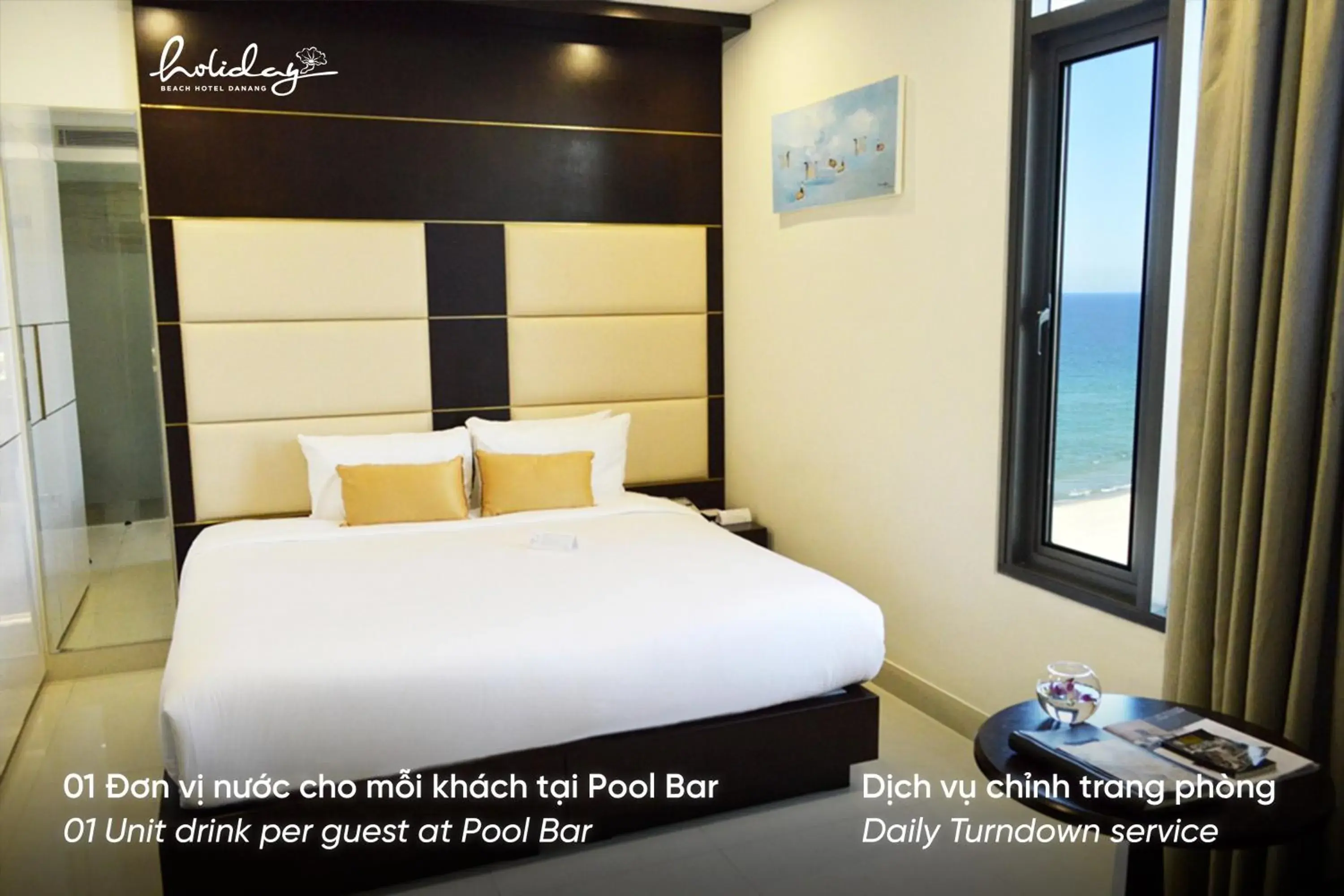 Deluxe Double Room with Partial Ocean View - High Tea included in Holiday Beach Hotel Danang Deluxe Double Room with Partial Ocean View - High Tea included in Holiday Beach Hotel Danang