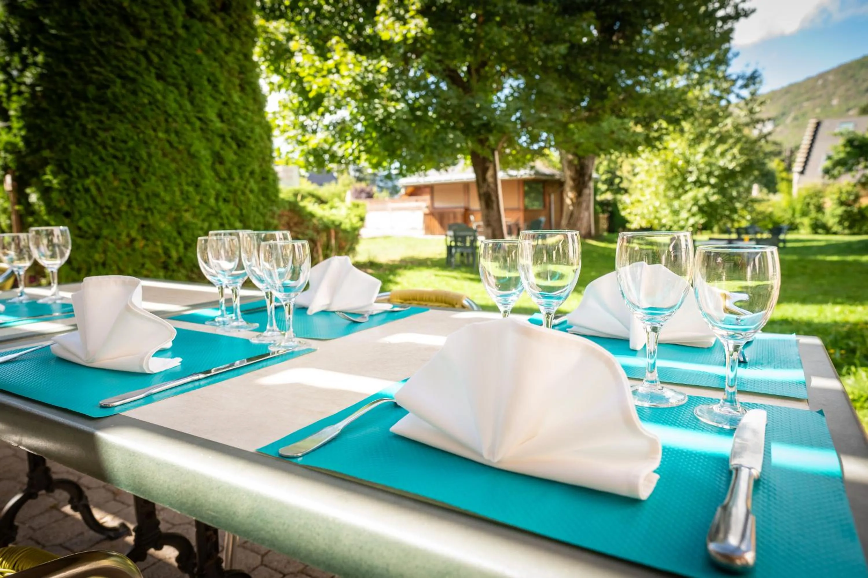 Garden in Logis Hôtel - Le Col de l'Arc