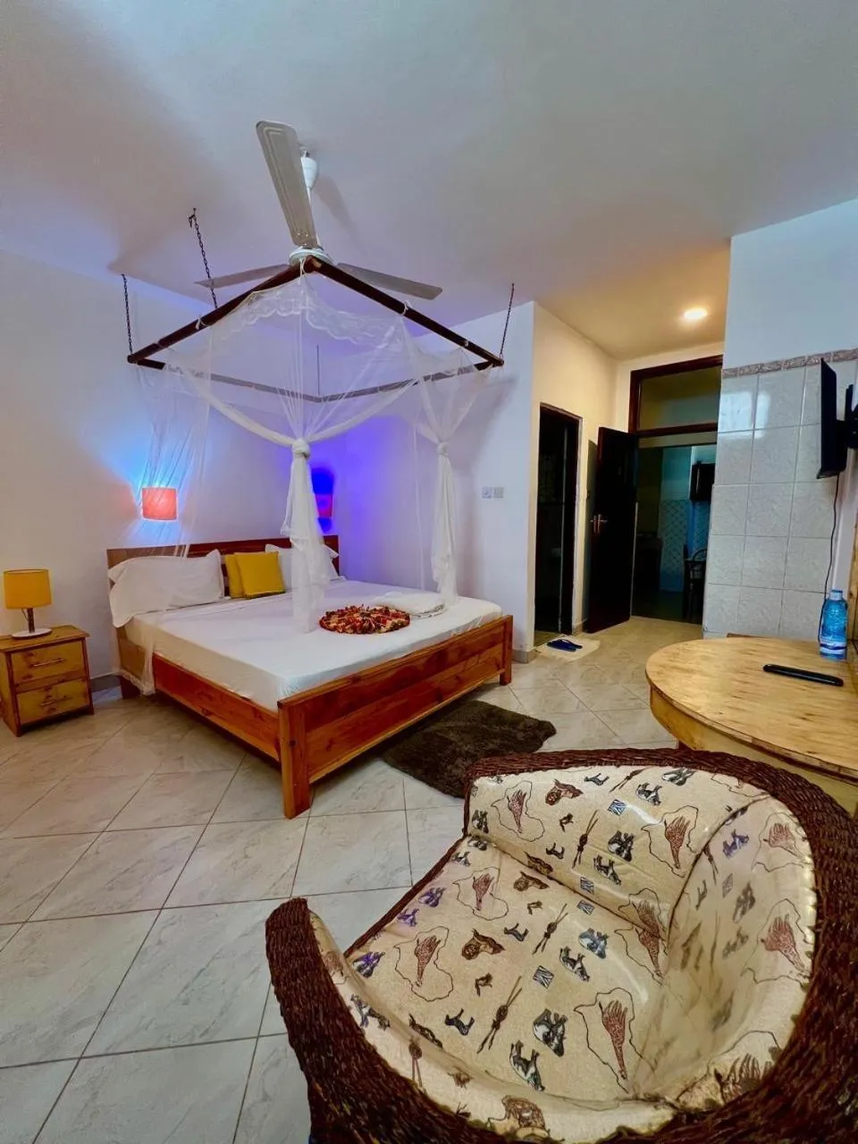 Bed in Papillon Garden Bar Villas