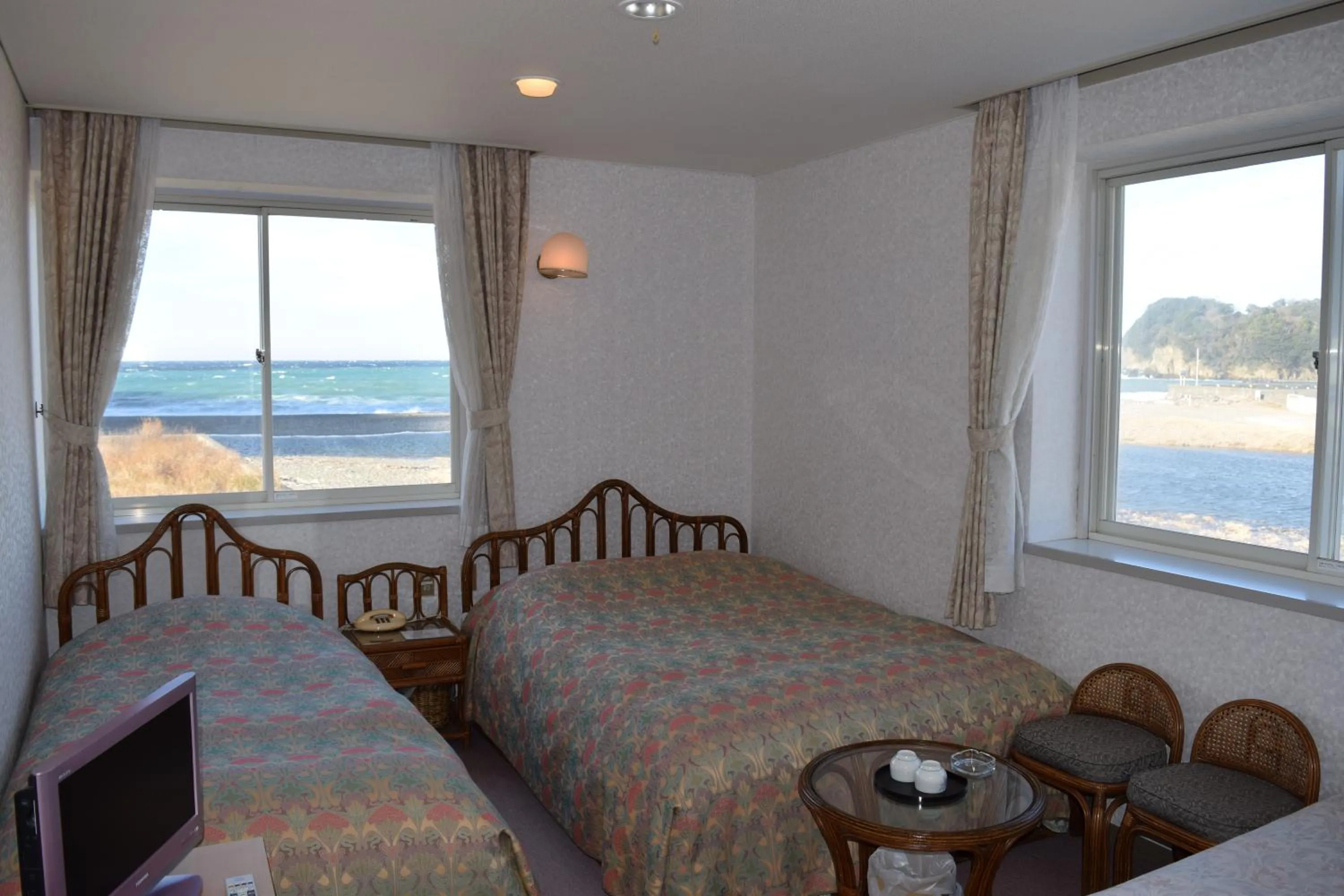 Sea view, Bed in Pension Surf Rider