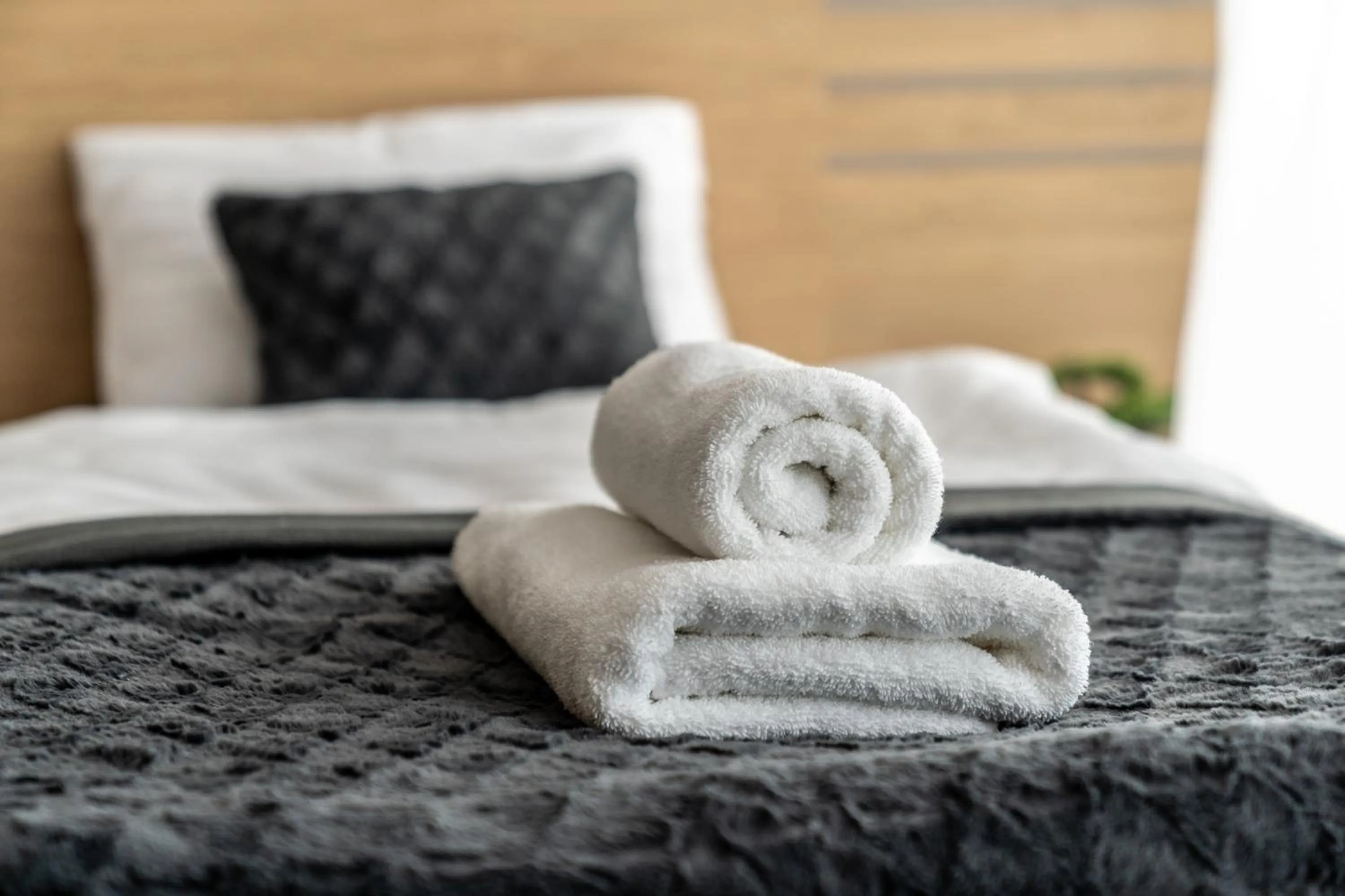 towels, Bed in Hotel Panorama