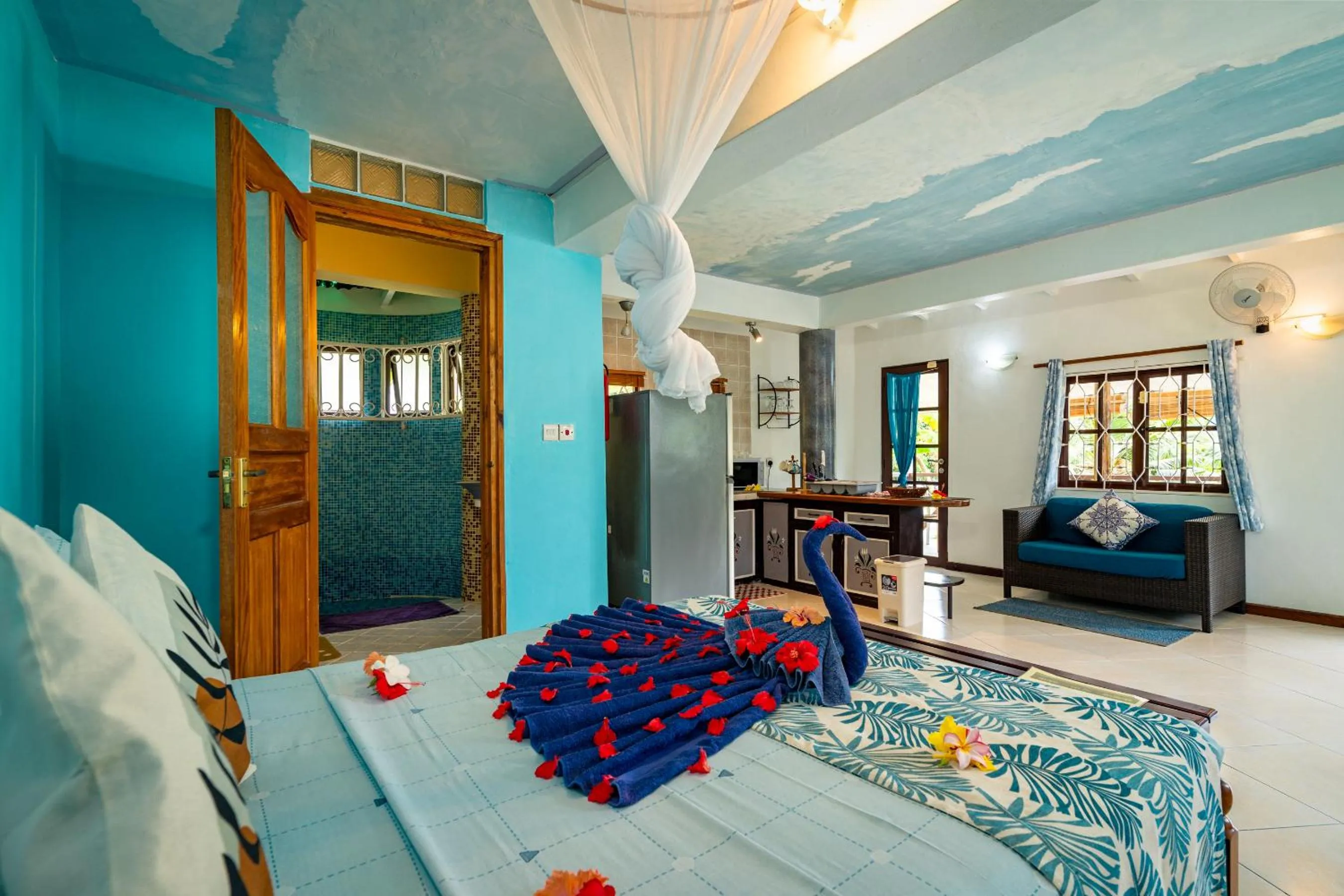 Bed in Lemongrass Lodge