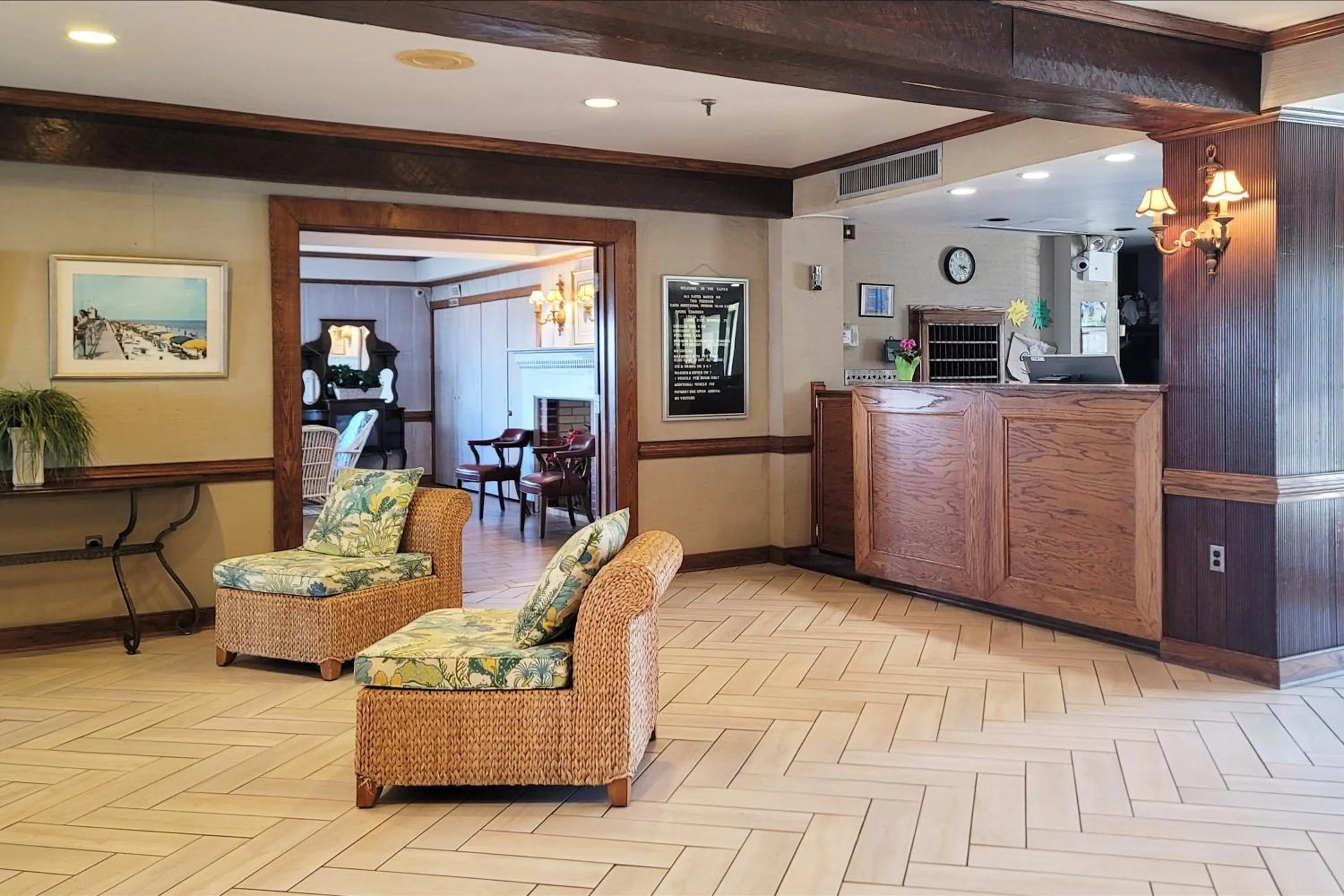 Seating area in Capes Hotel