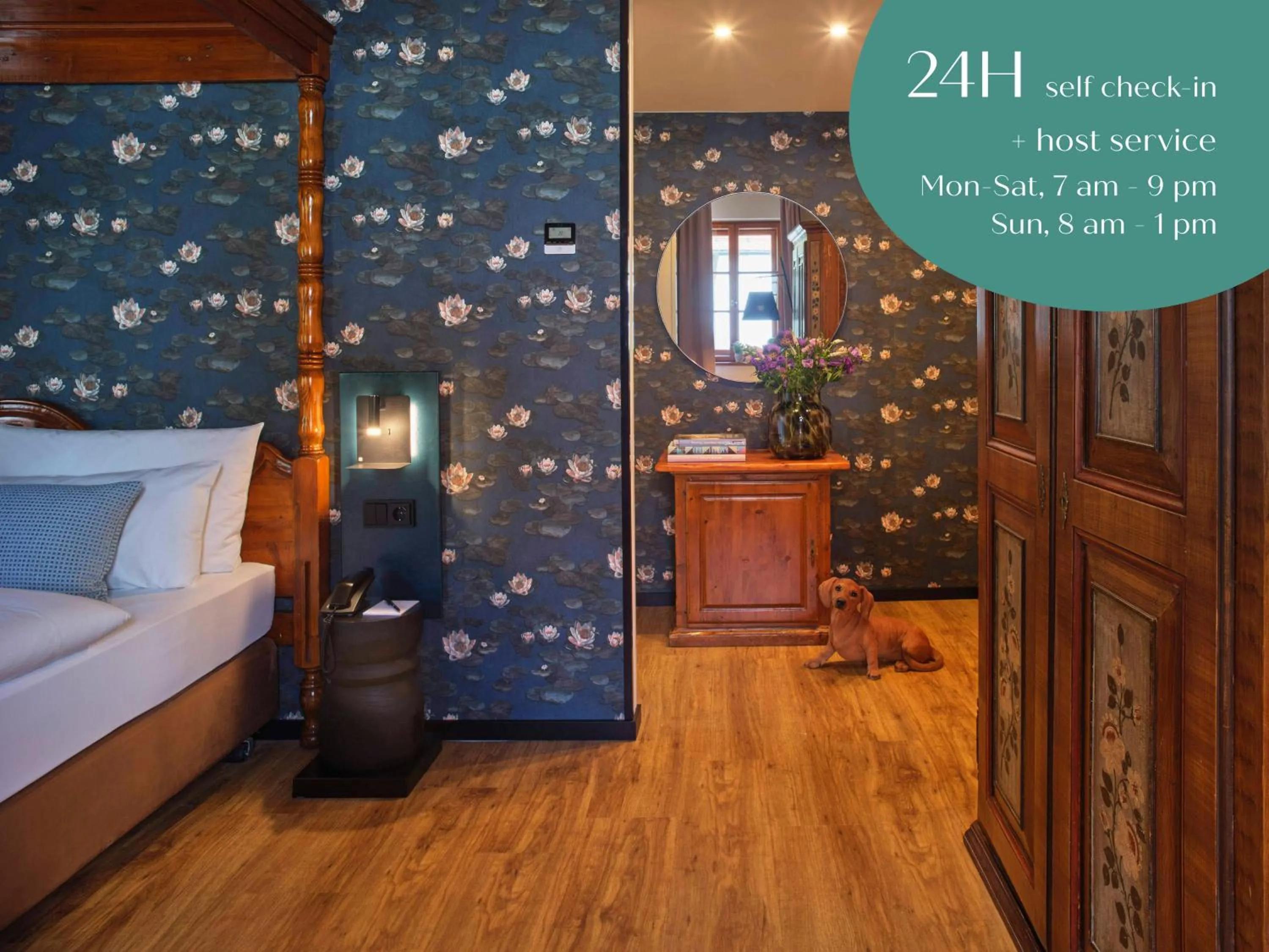 Bed in Classik Hotel Martinshof, Messe München