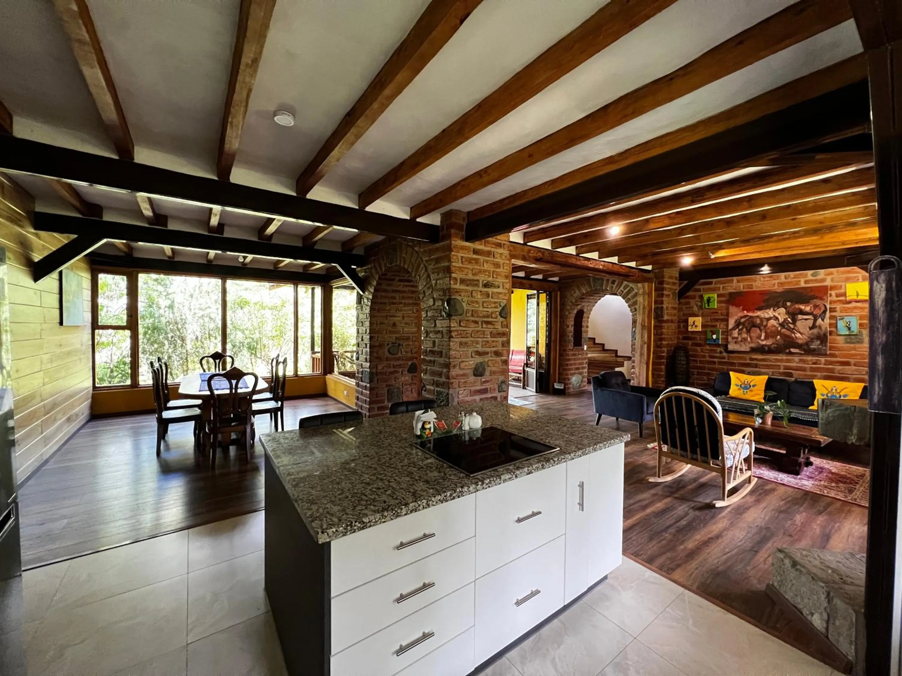 Living room in Hacienda Jimenita Wildlife Reserve