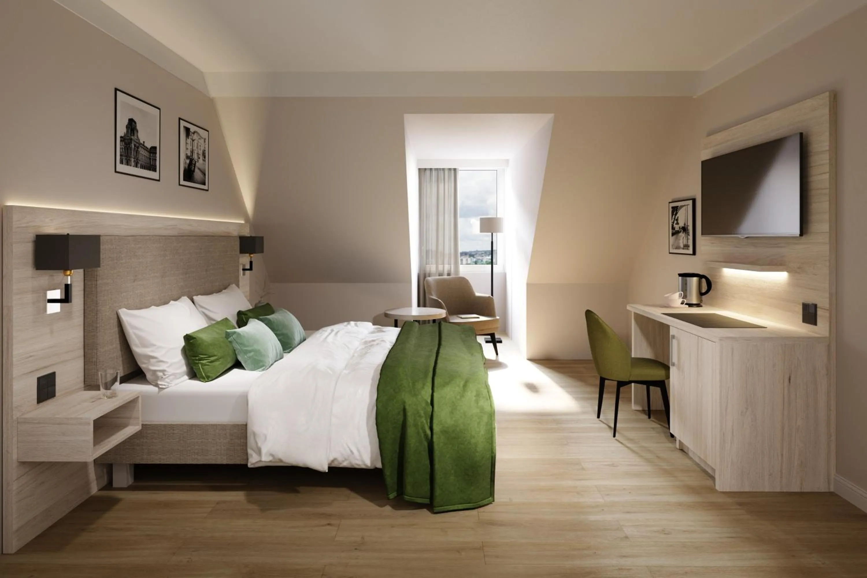 Photo of the whole room, Bed in Seehotel Heidehof