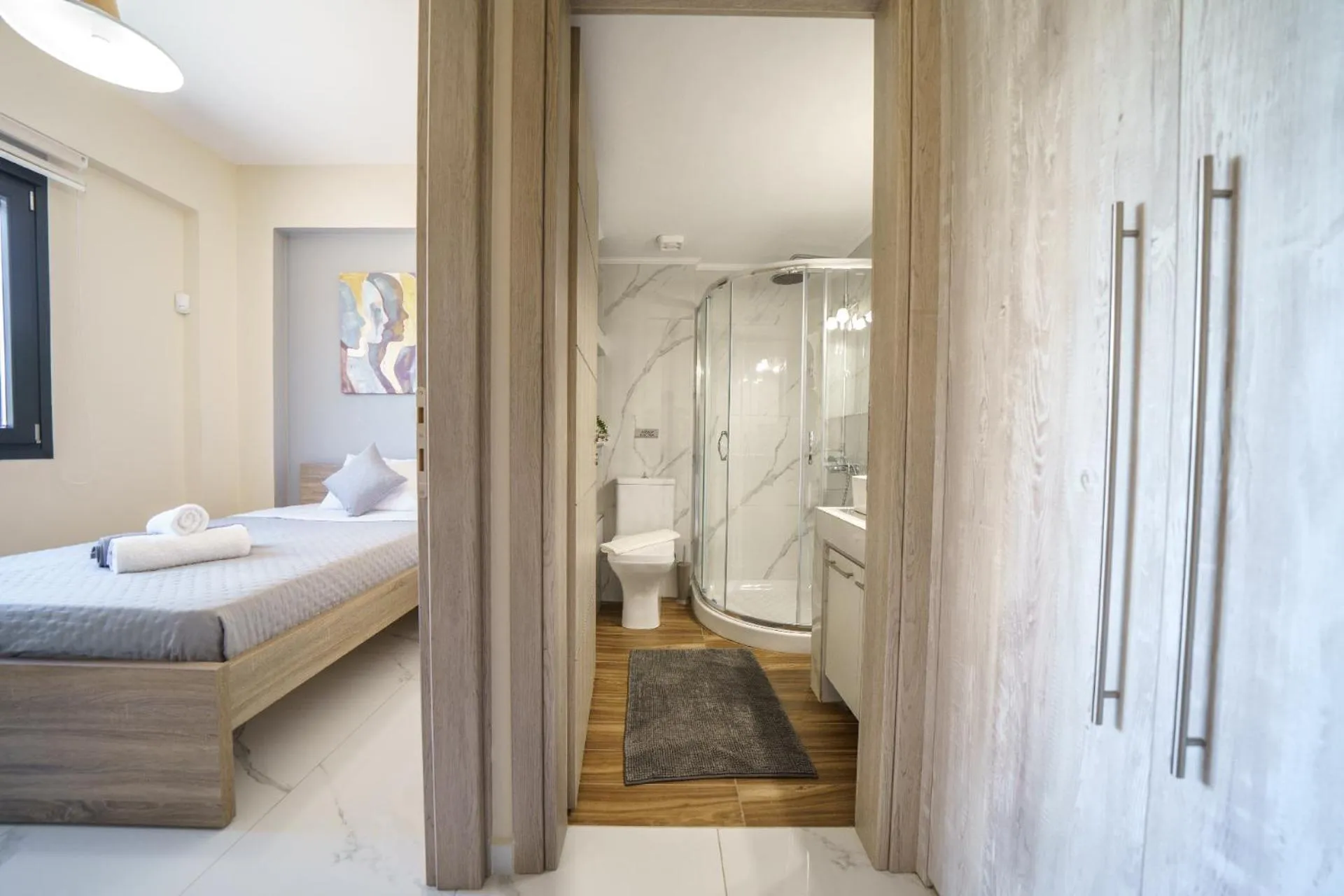 Shower, Bed in Angelina Cretan Villas