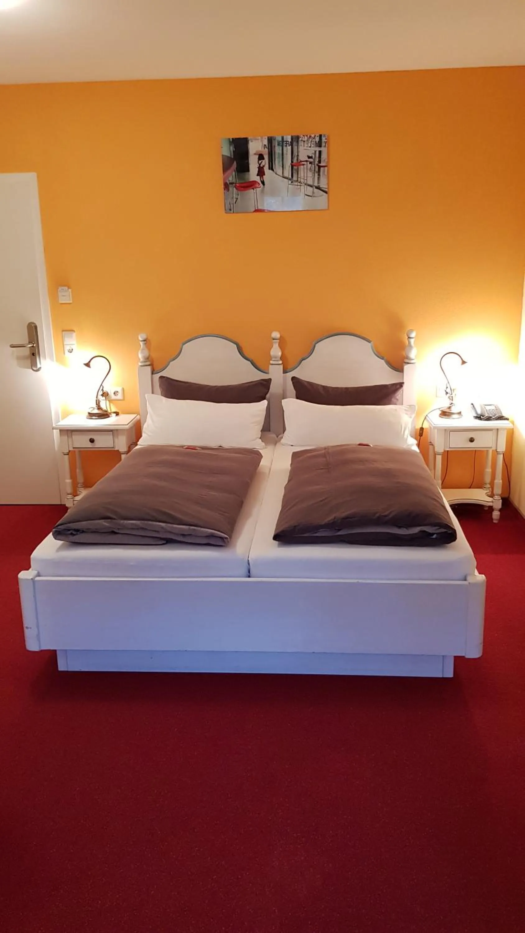 Bedroom, Bed in Cross-Country-Hotel Hirsch