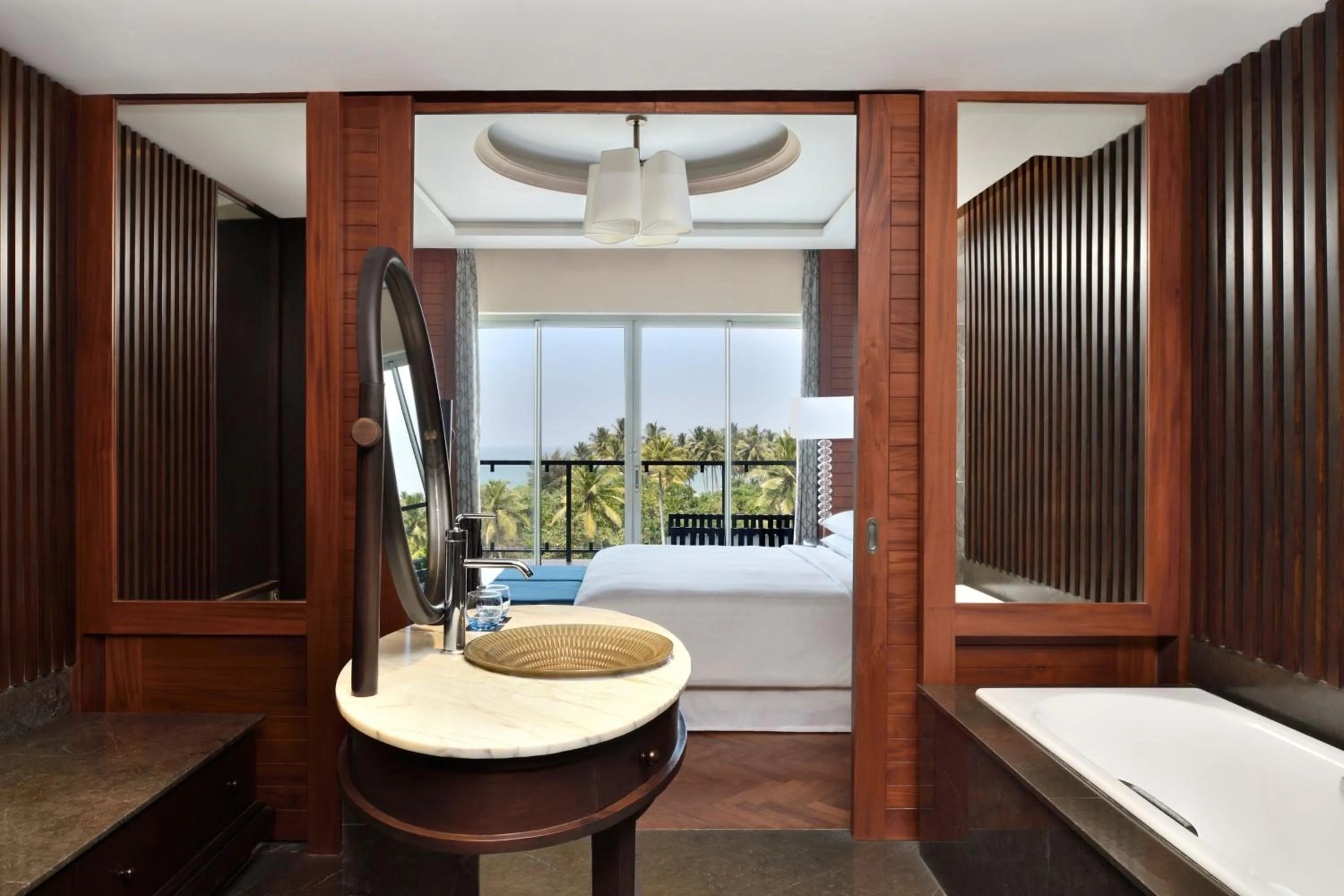 Patio, Bed in Sheraton Kosgoda Turtle Beach Resort