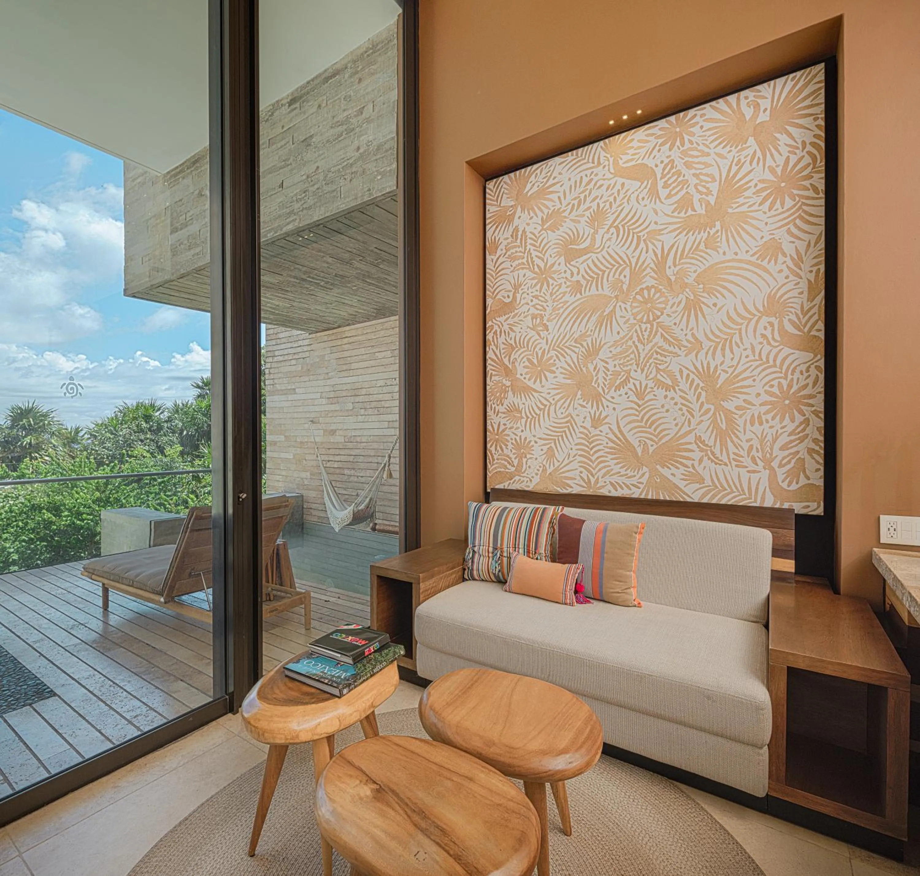 Living room in La Casa de la Playa by Xcaret- All Inclusive Adults Only