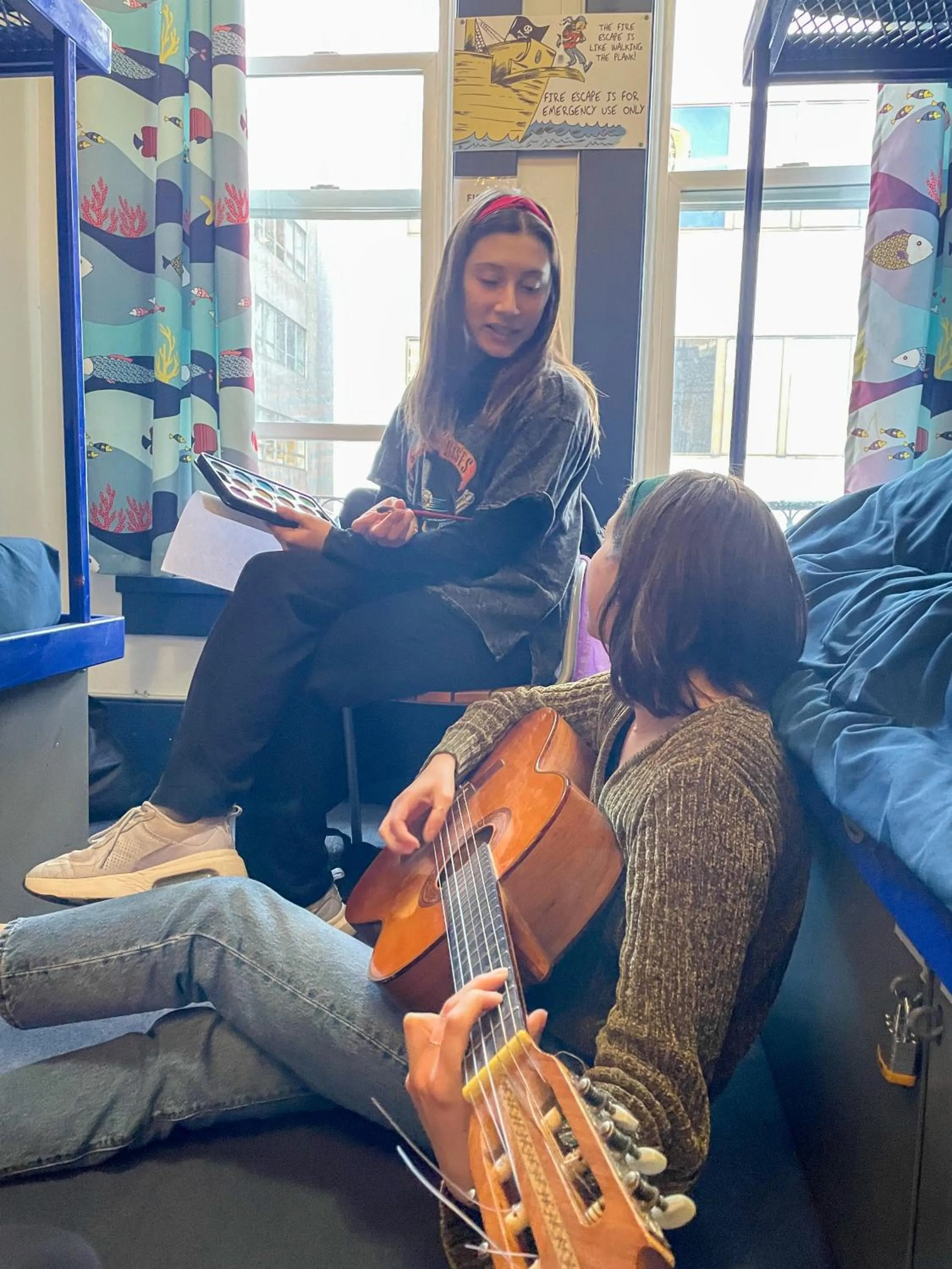 group of guests in ITH San Francisco Pacific Tradewinds Backpacker Hostel