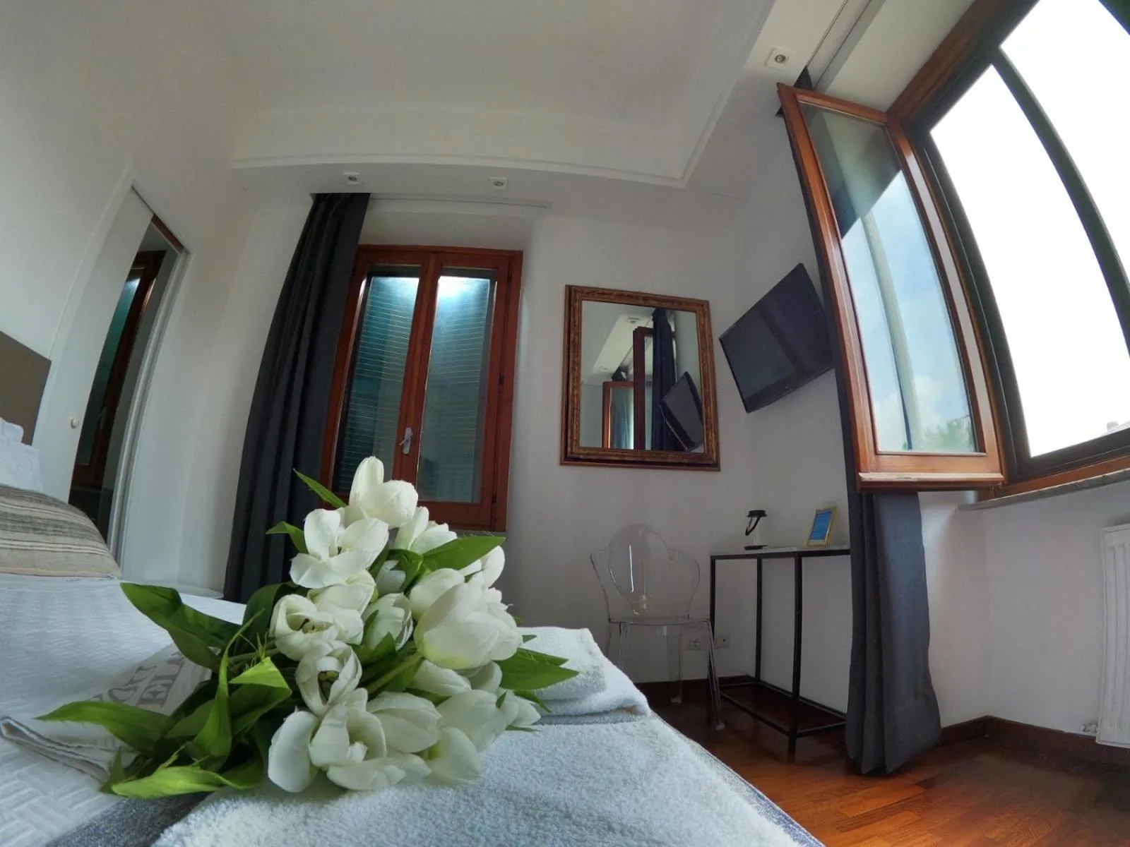 Photo of the whole room, Bed in EMI's Guest House