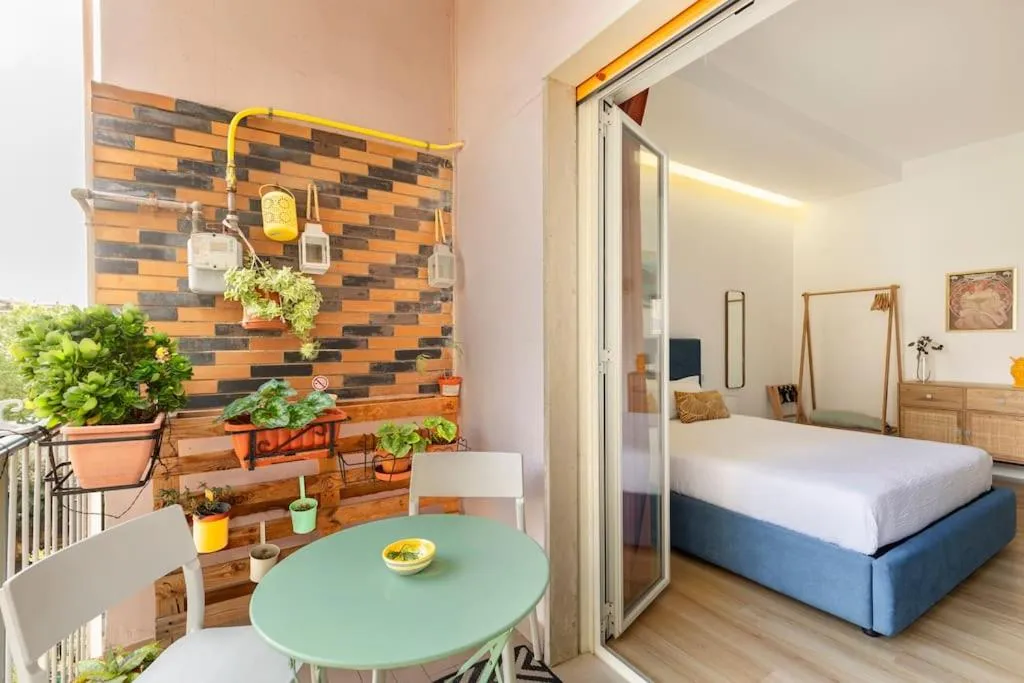 Bed in Tufo Giallo Rooms