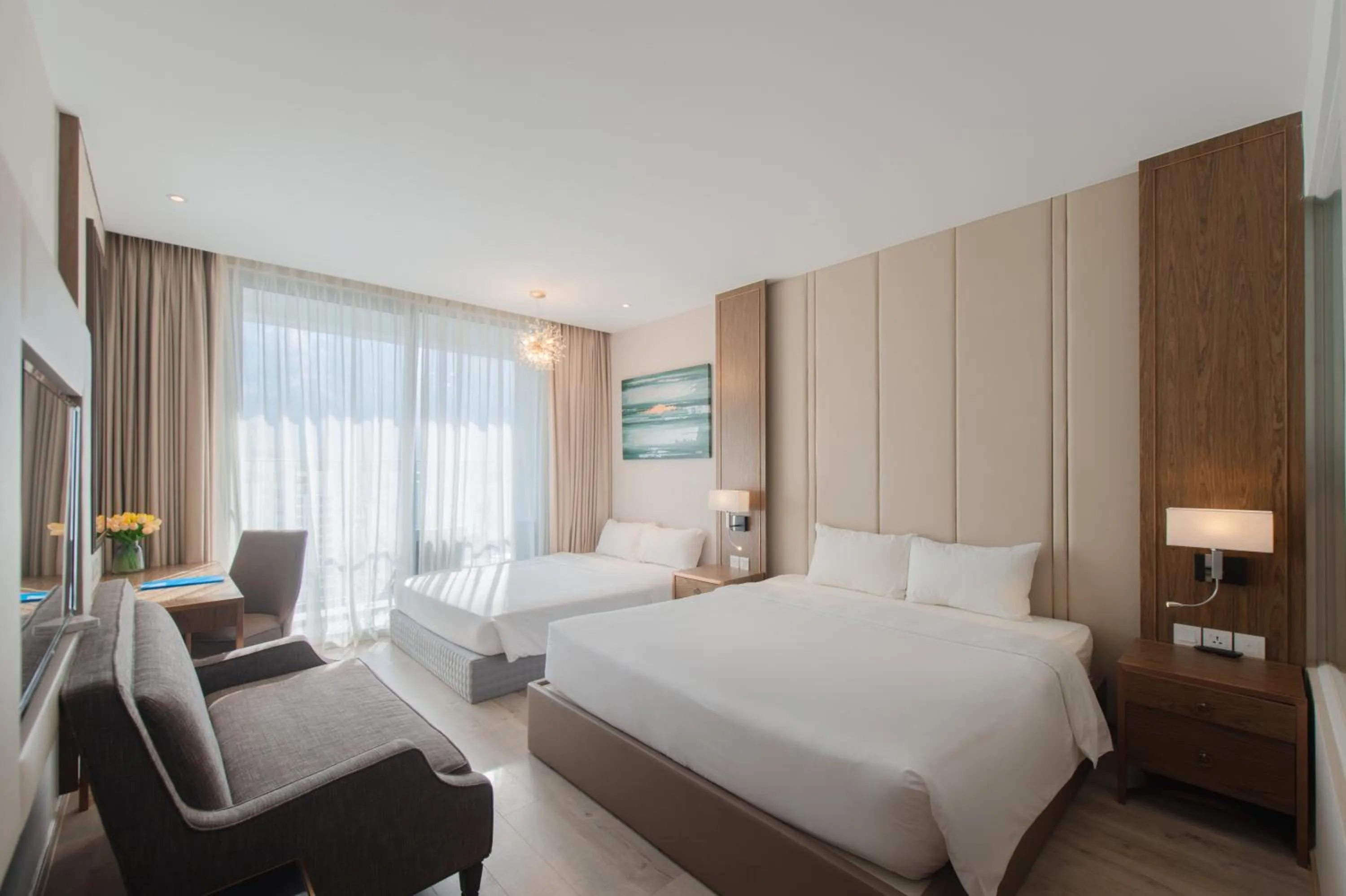 Bed in PANORAMA Condotel by HLG