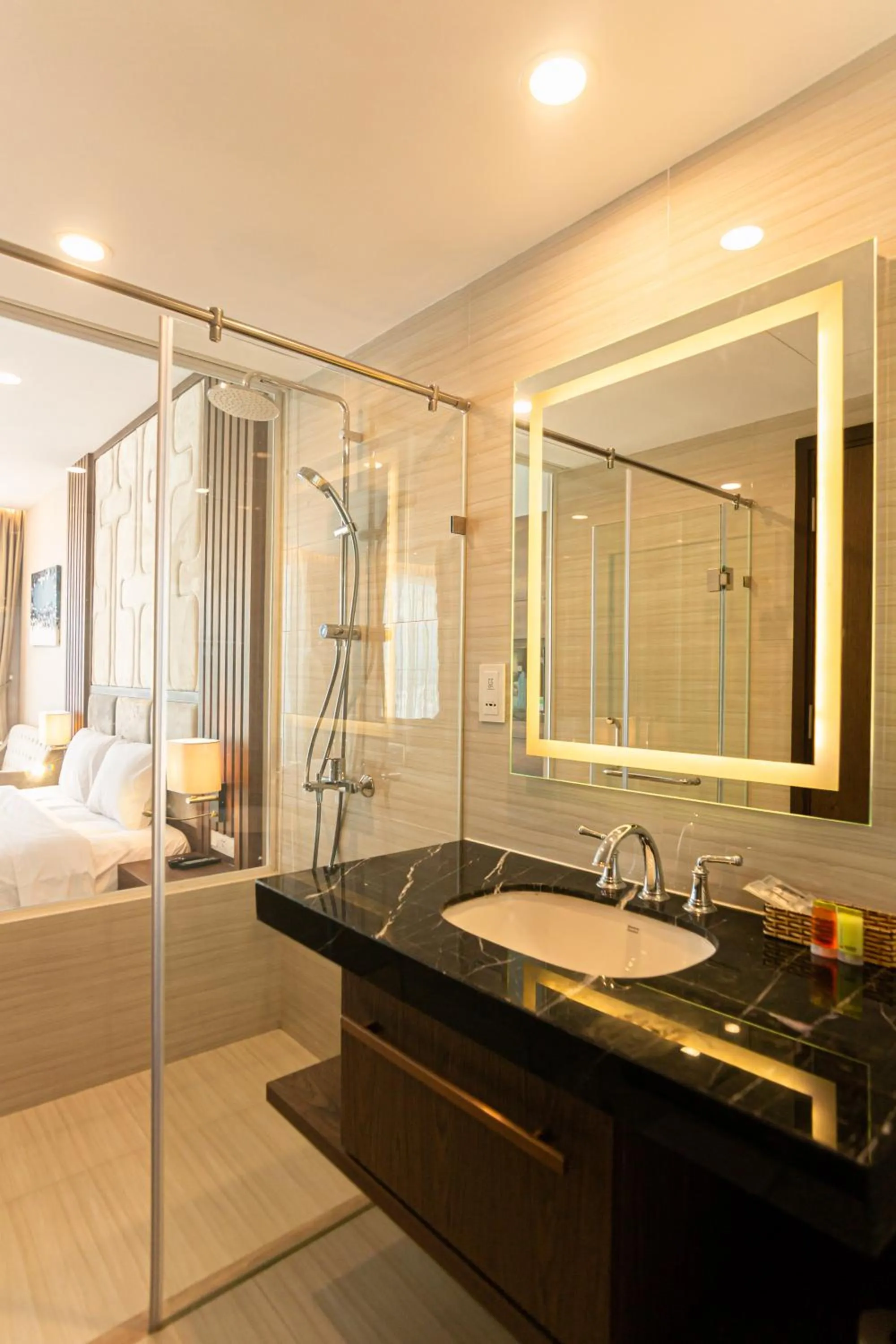 Bed in PANORAMA Condotel by HLG