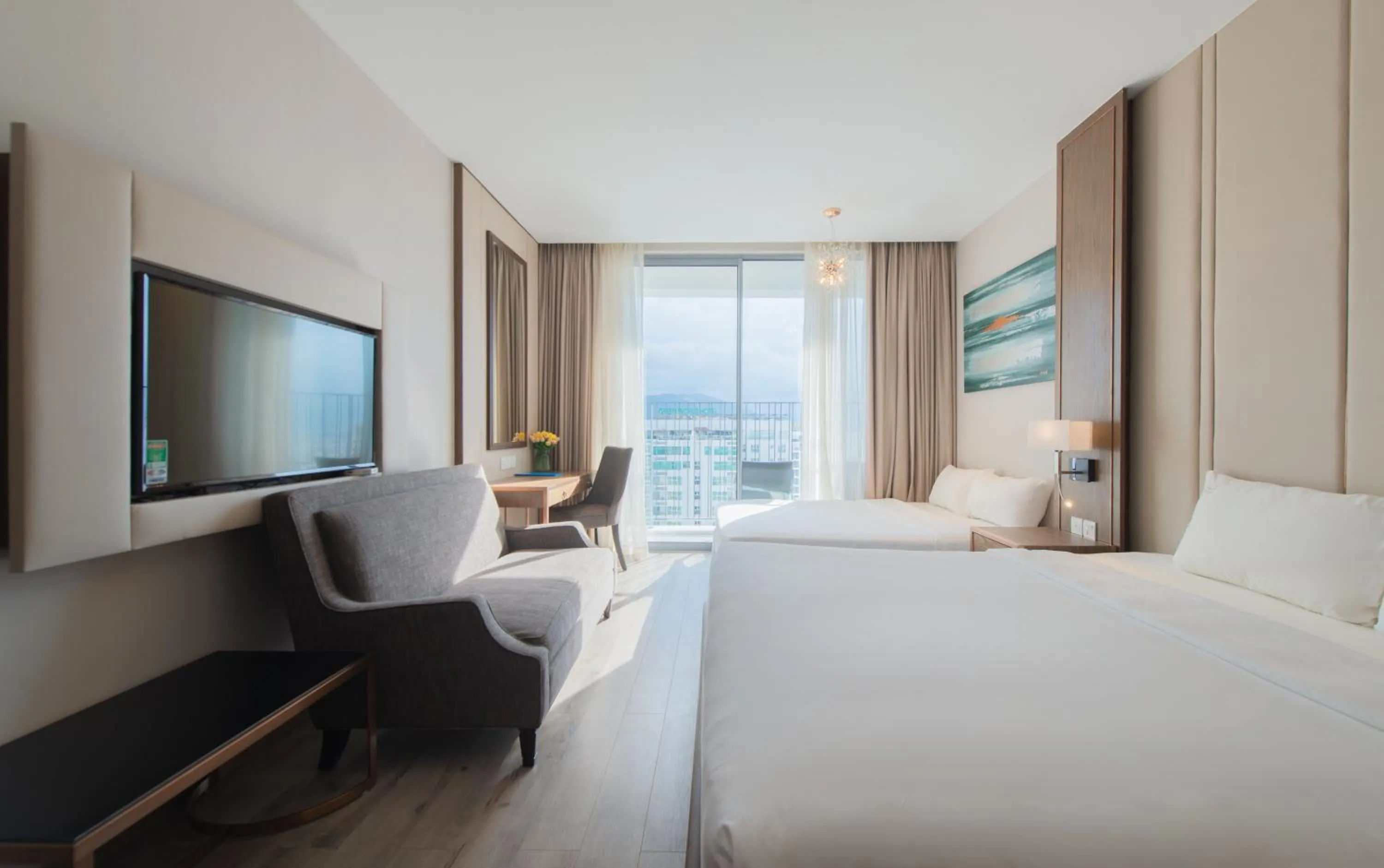 Bed in PANORAMA Condotel by HLG