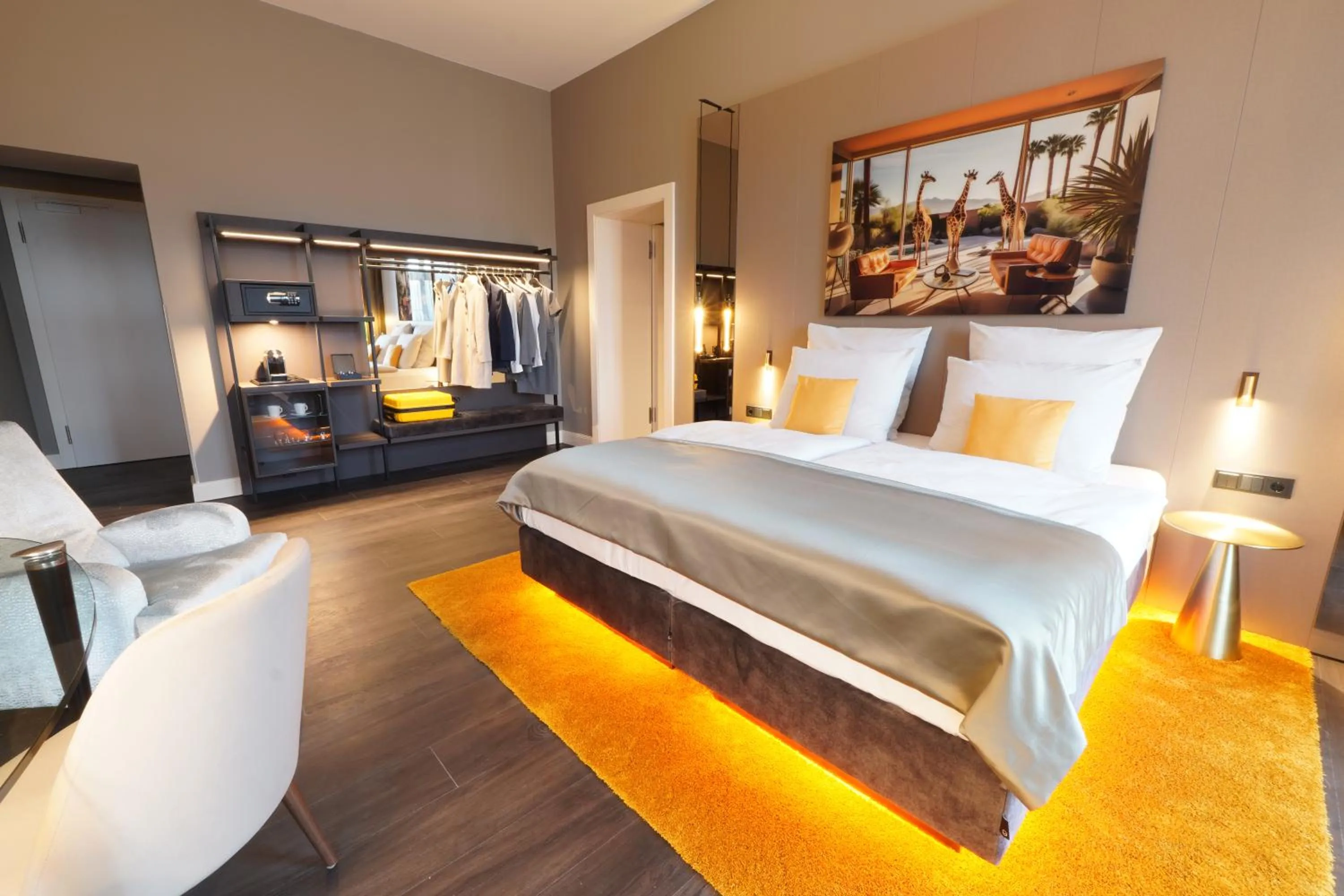 Bed in Lumière Boutiquehotel im Fürstenhof Leipzig