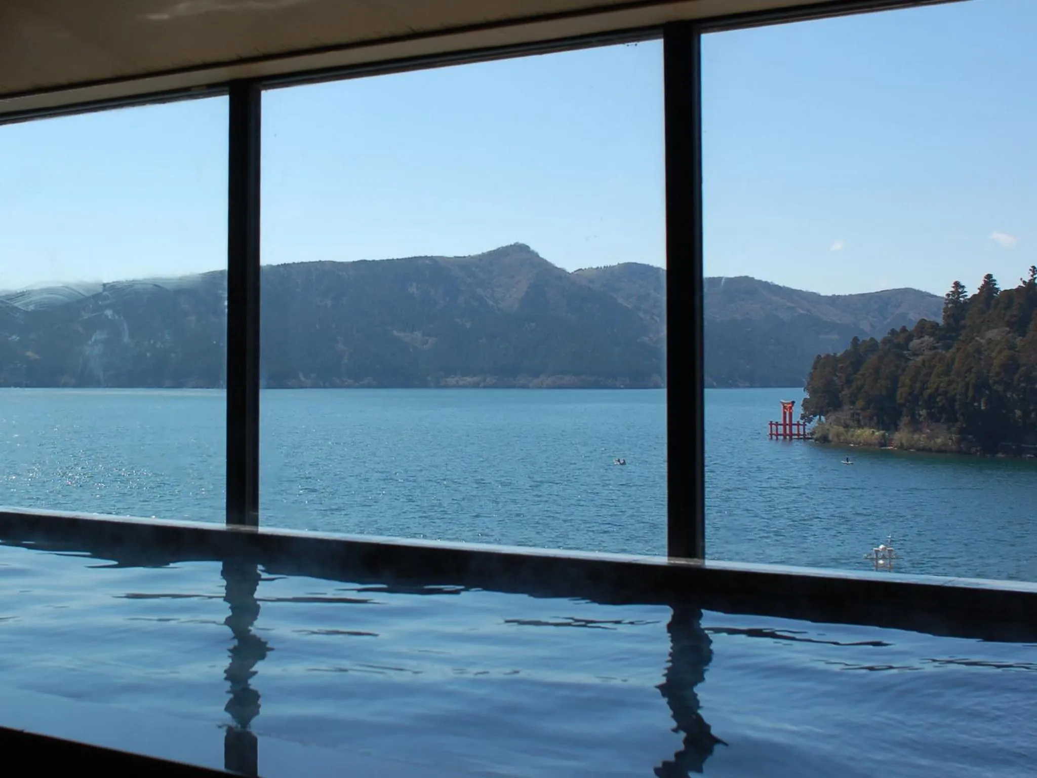 Hot Spring Bath, Mountain View in Hotel Musashiya