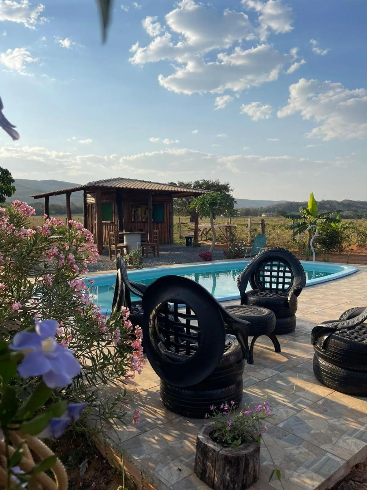 Pool view in Pousada do Nondas