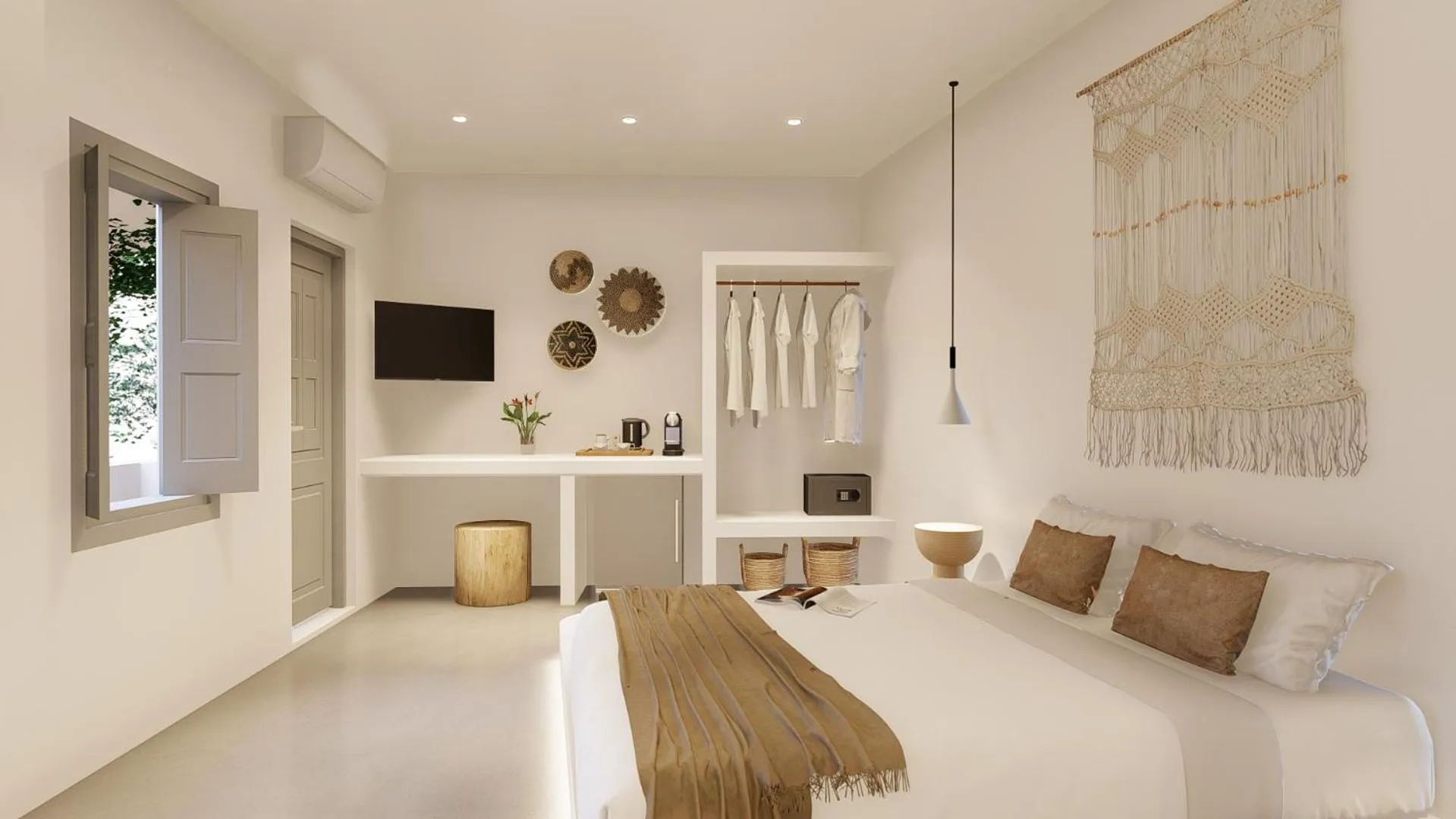 Bed in Cilon Suites Santorini