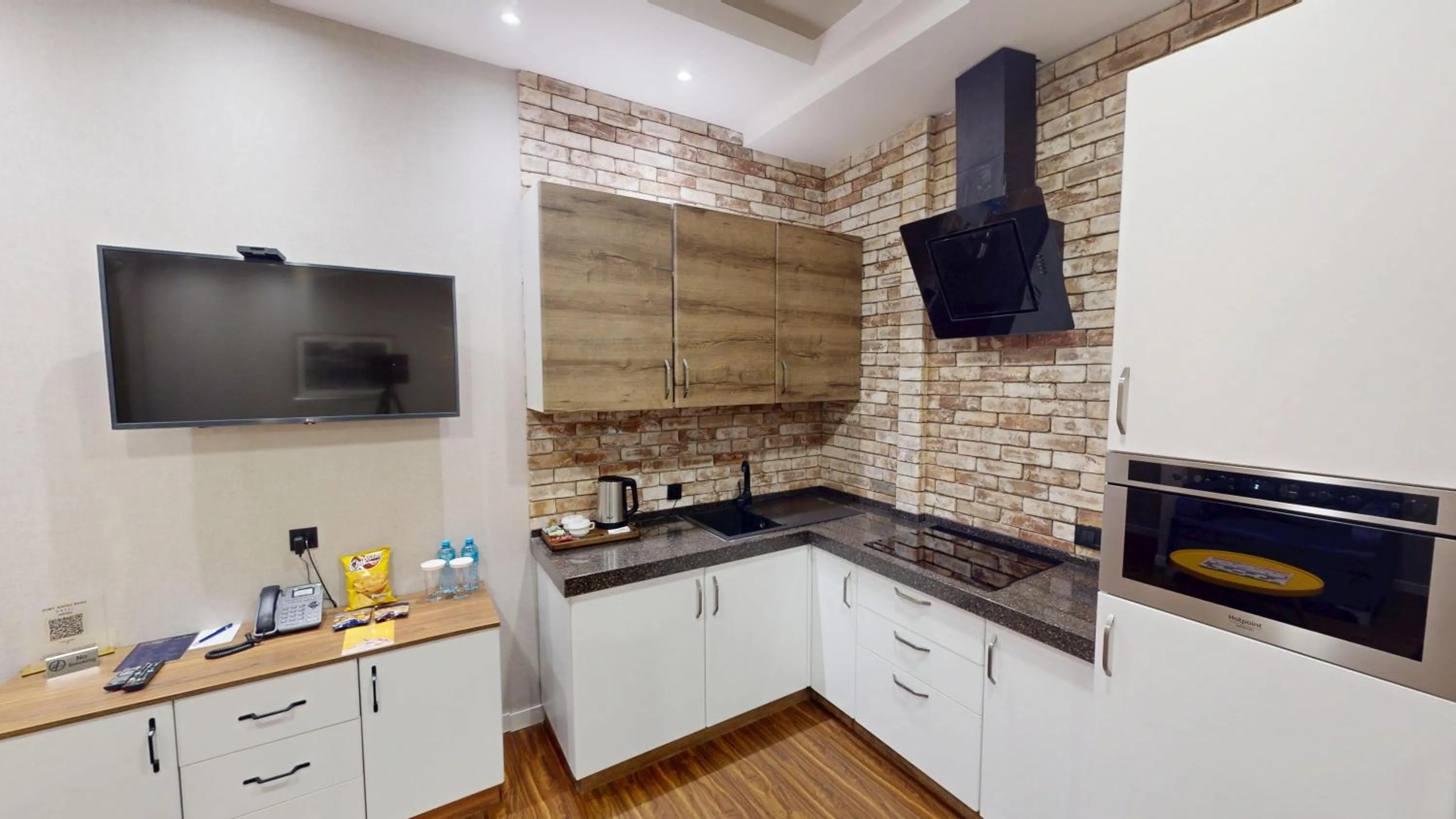 Kitchen or kitchenette in Port Rivoli Hotel Baku