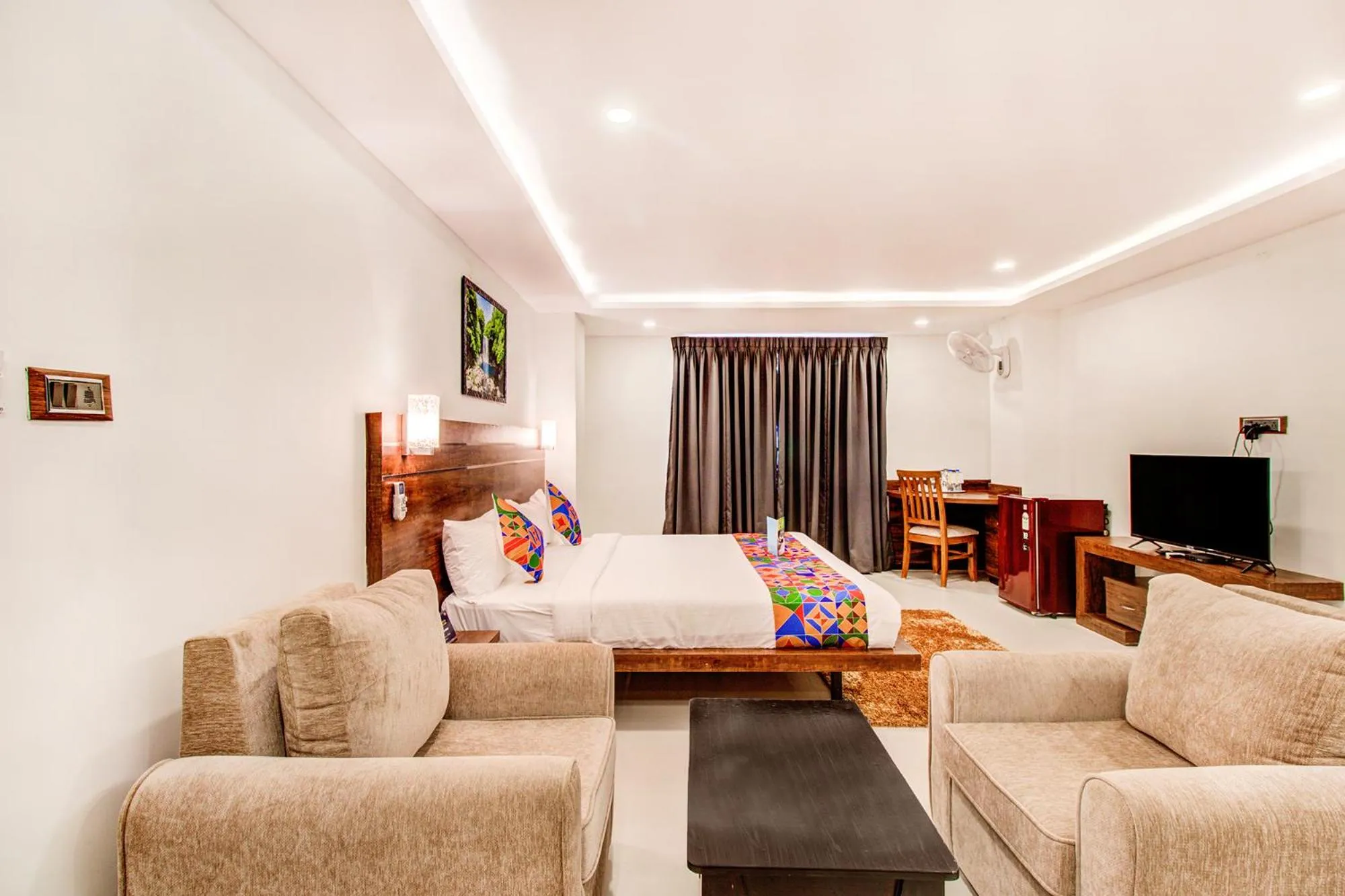 Bed in FabHotel The Royal Suites - Nr Gopalan innovation mall