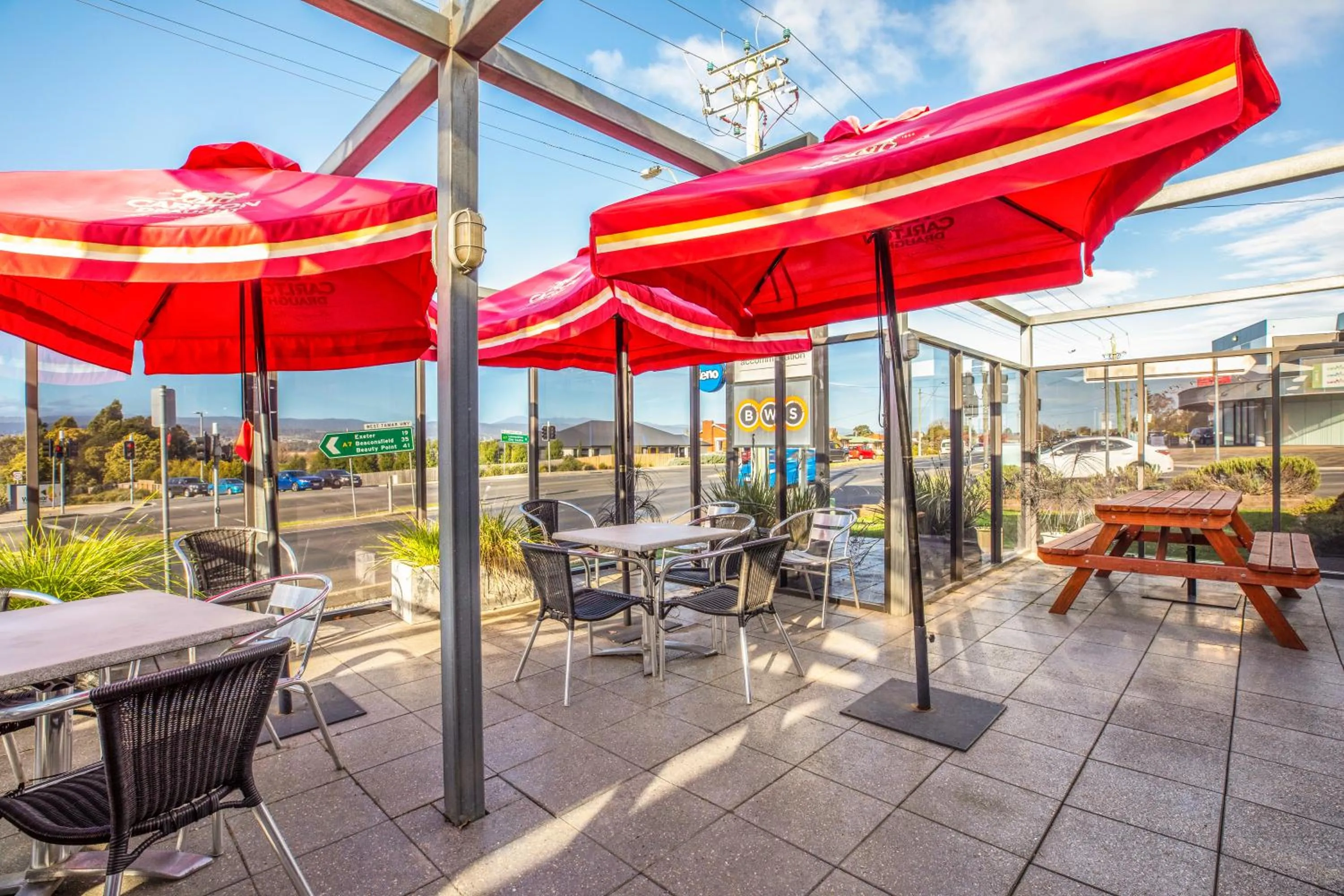 Patio in Nightcap at Riverside Hotel