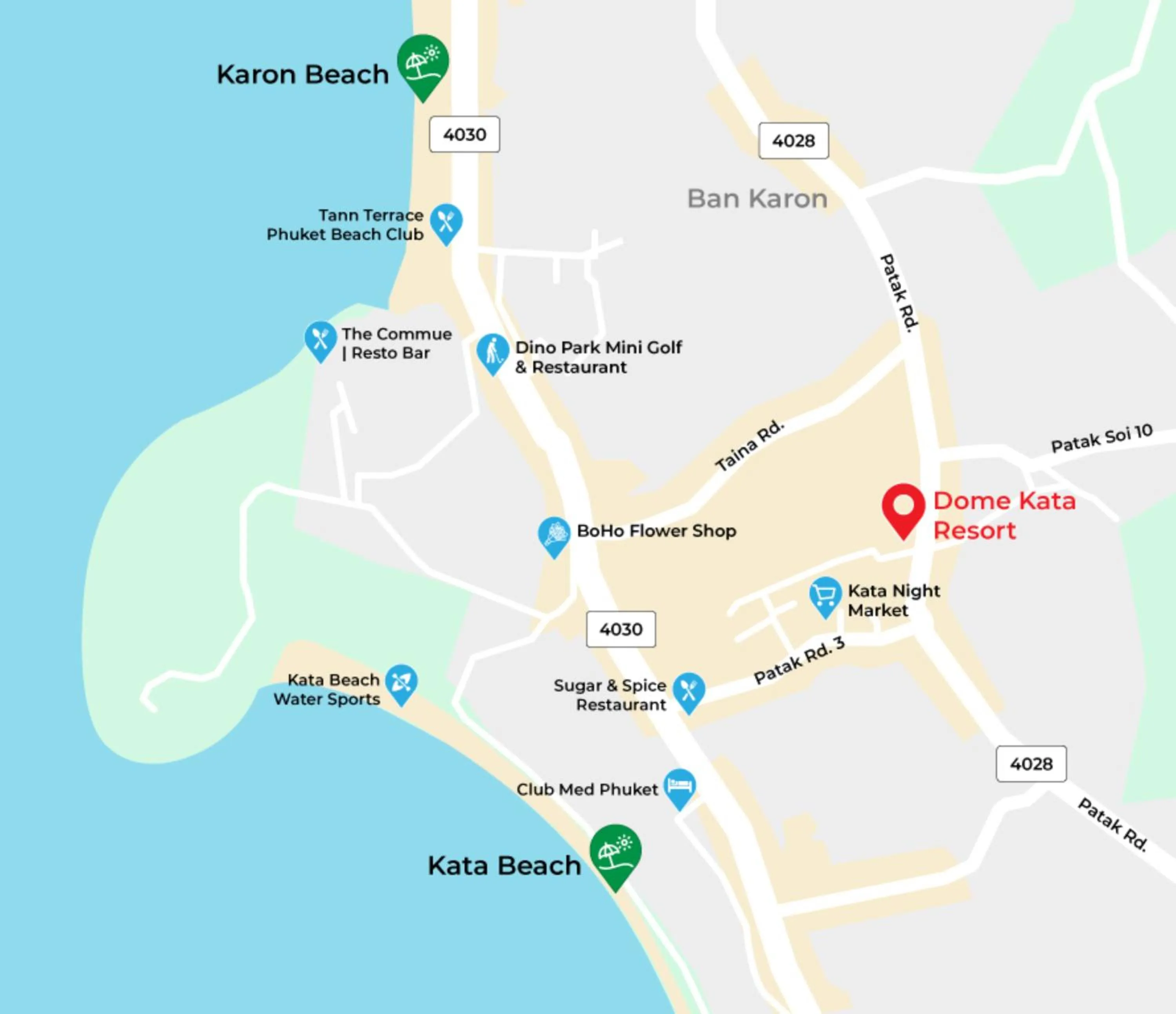 Location in Dome Kata Resort