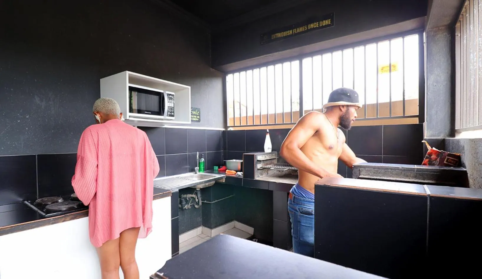 Communal kitchen in African Sun Lodge