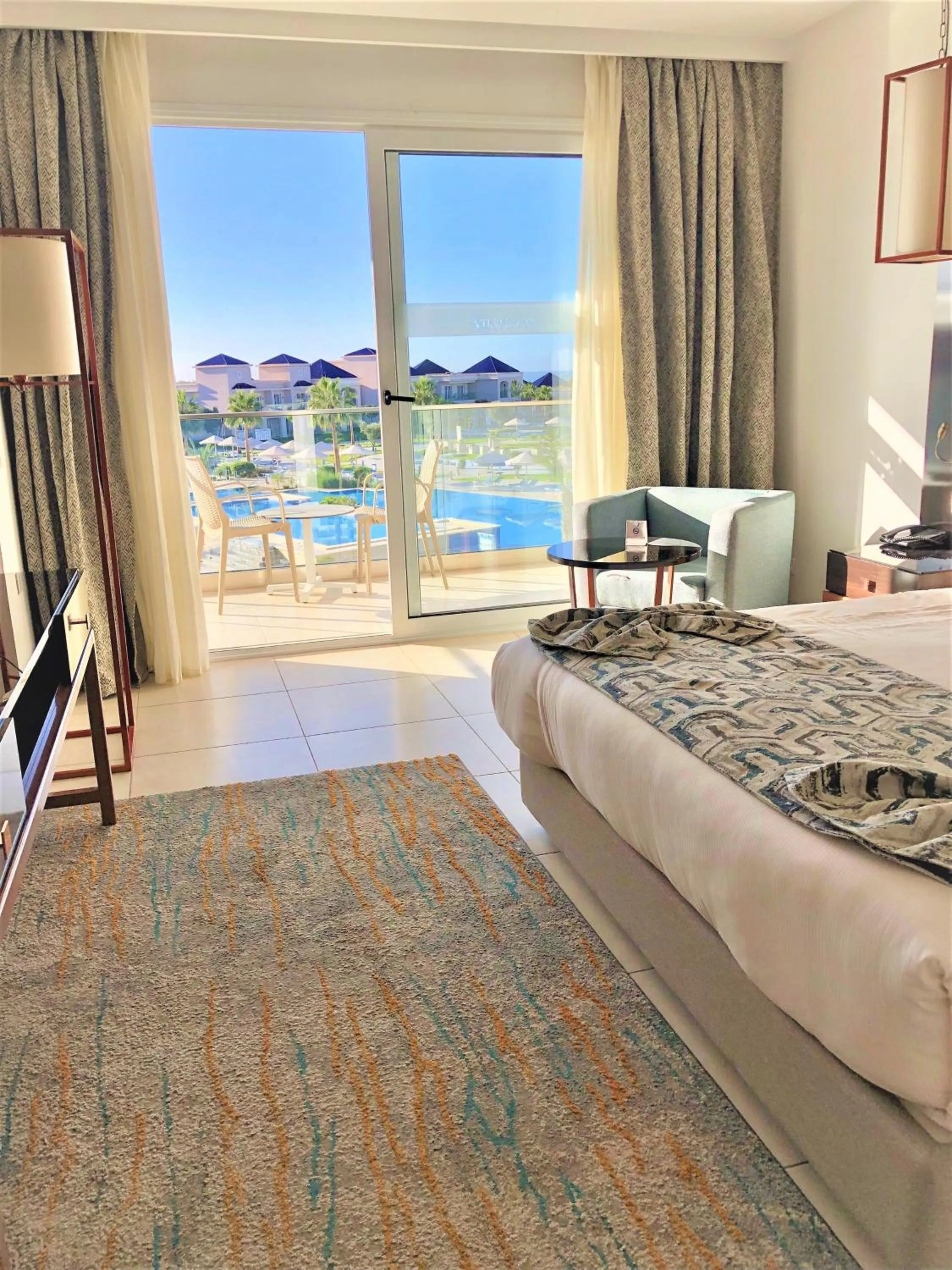 Balcony/Terrace, Bed in Pickalbatros White Beach Taghazout - Adults Friendly 16 Years Plus - Ultra All Inclusive