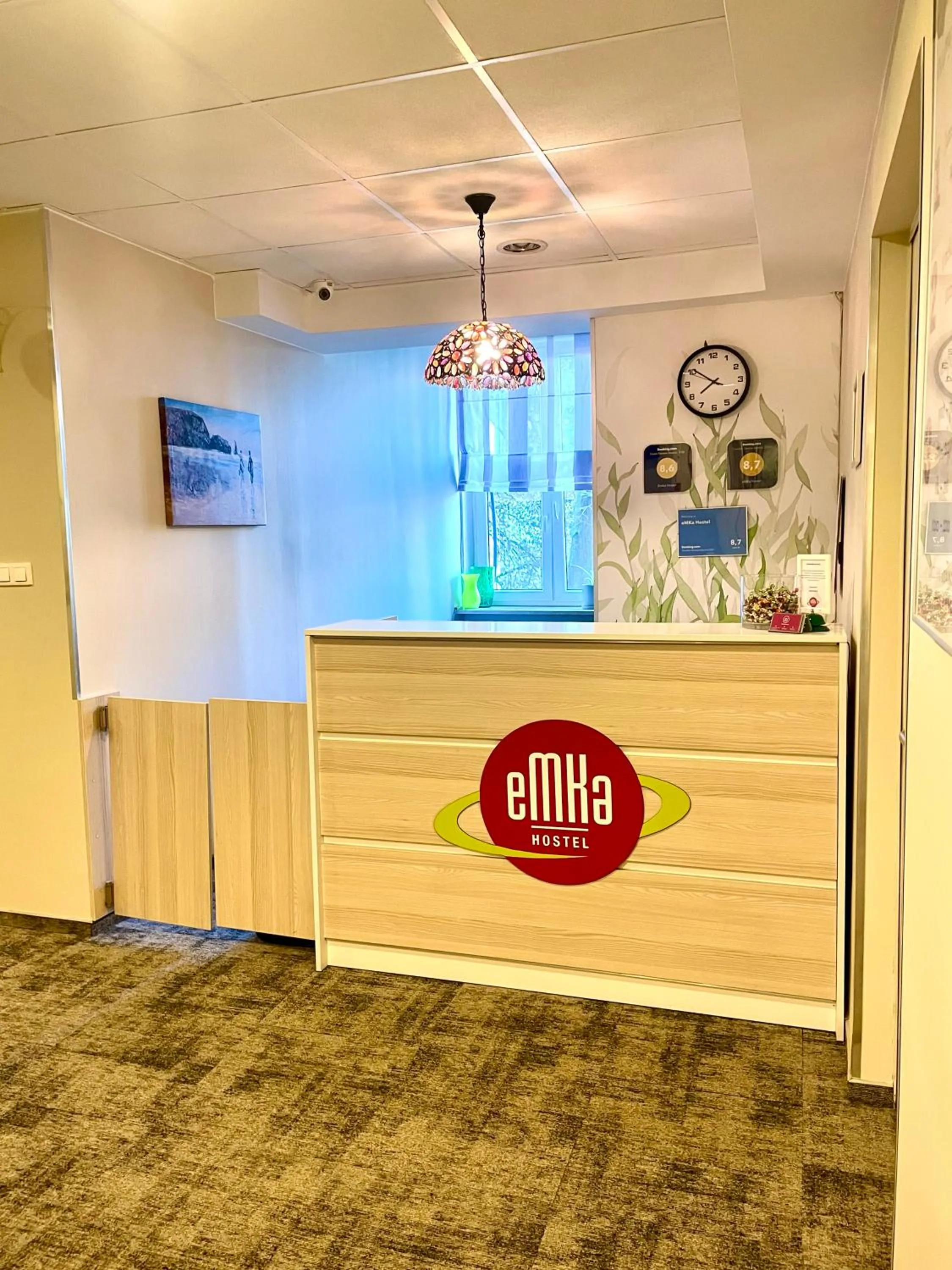 Lobby or reception in eMKa Hostel