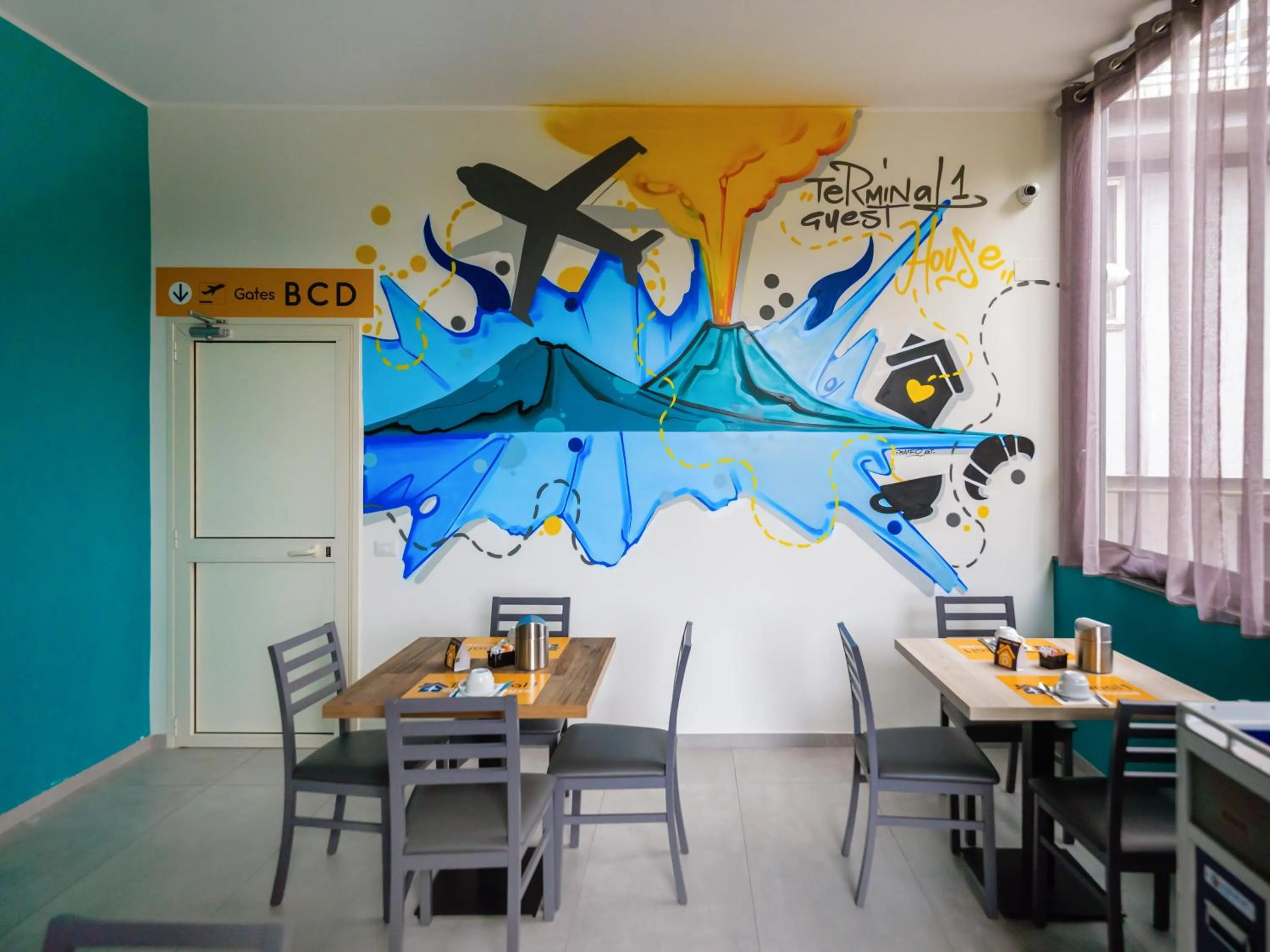 Decorative detail in Terminal 1 Guest House