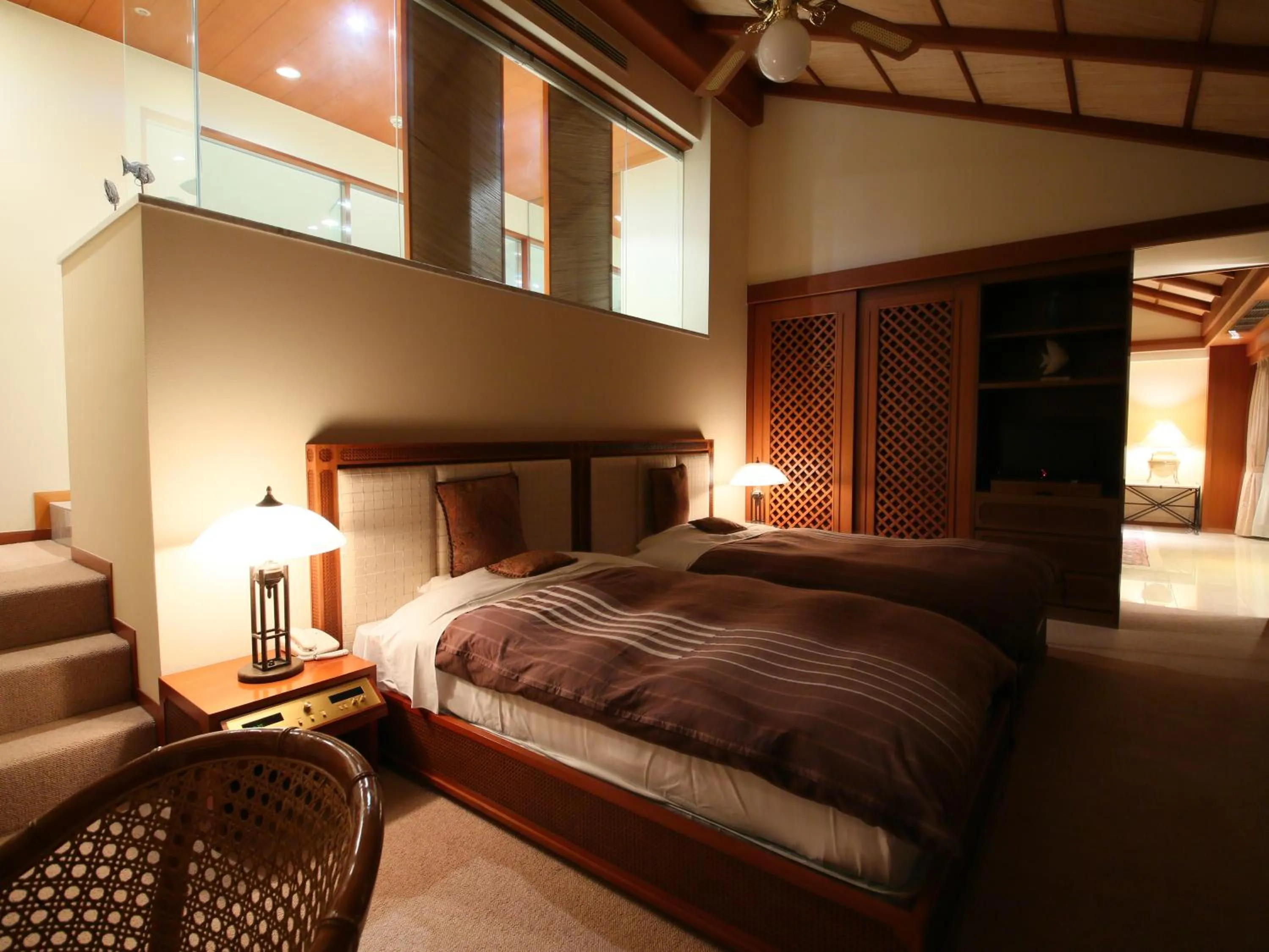 Bed in Nishiizu Crystal View Hotel