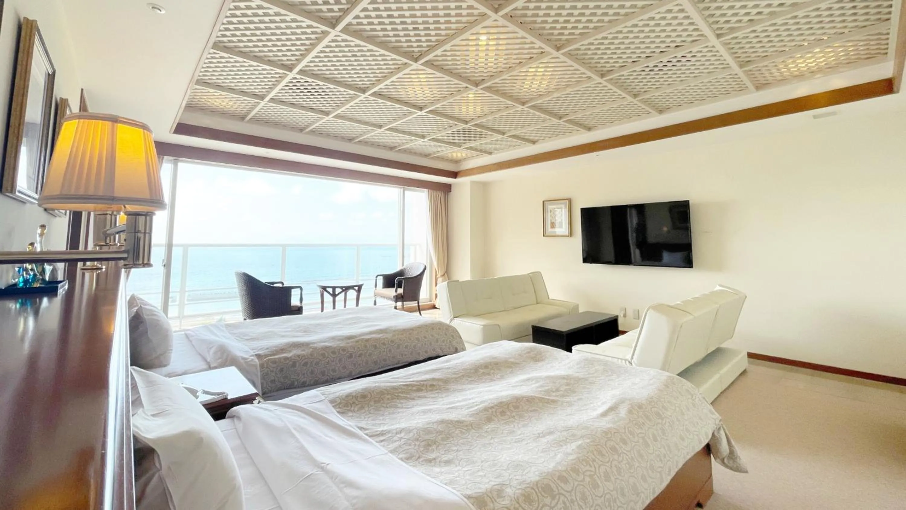 Bed in Nishiizu Crystal View Hotel