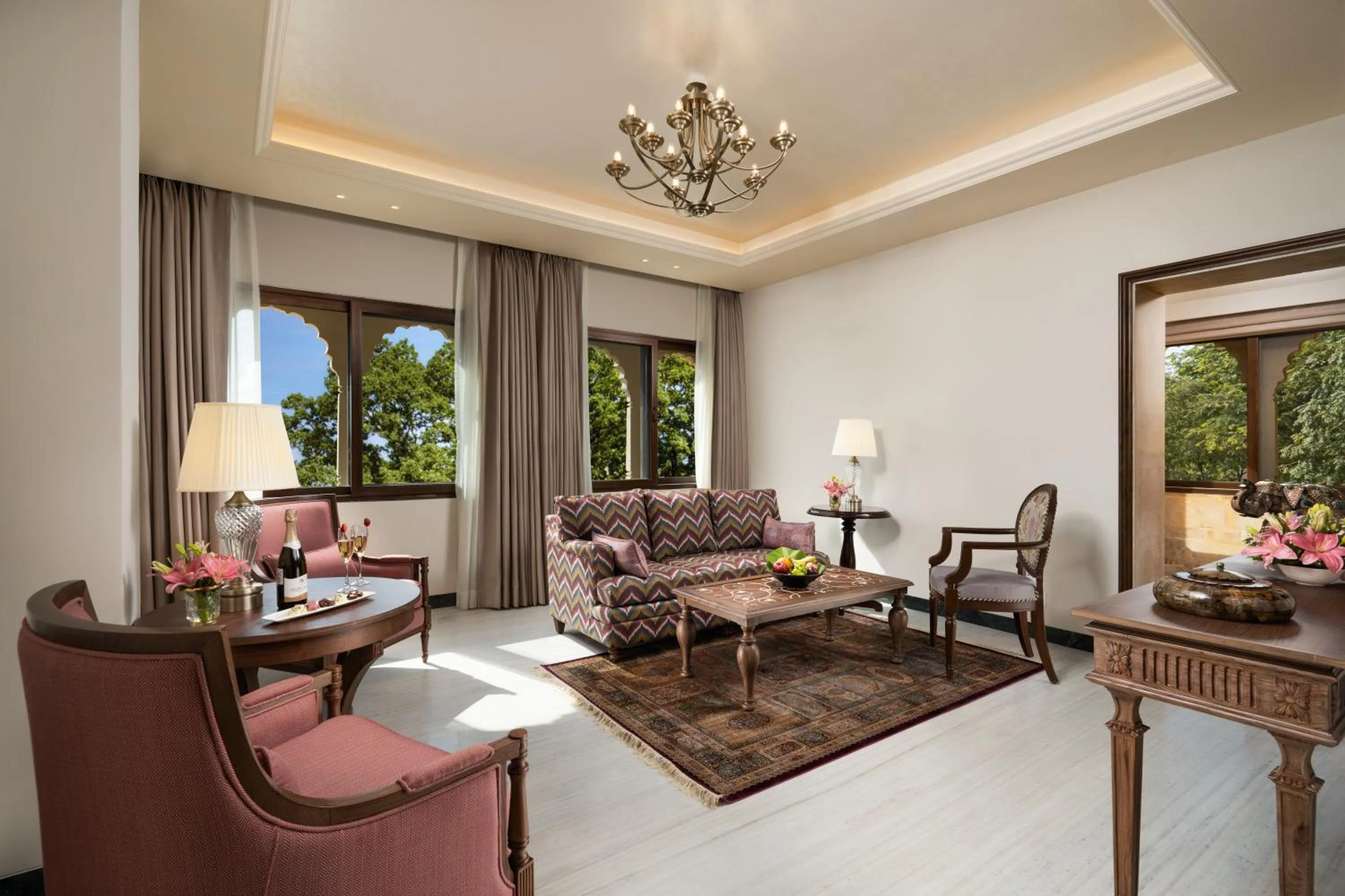 Living room in Taj Gorbandh Palace, Jaisalmer