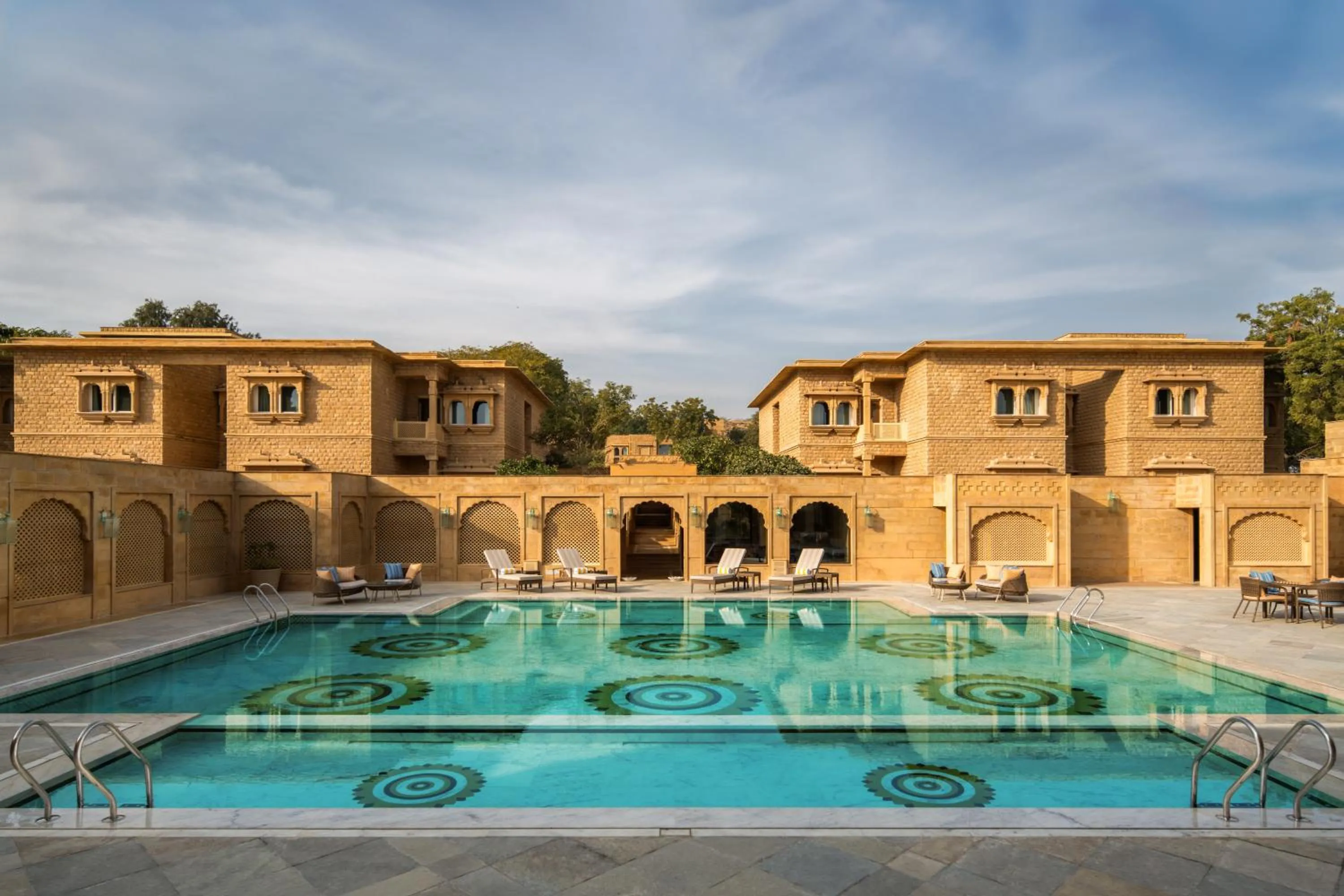 Pool view in Taj Gorbandh Palace, Jaisalmer
