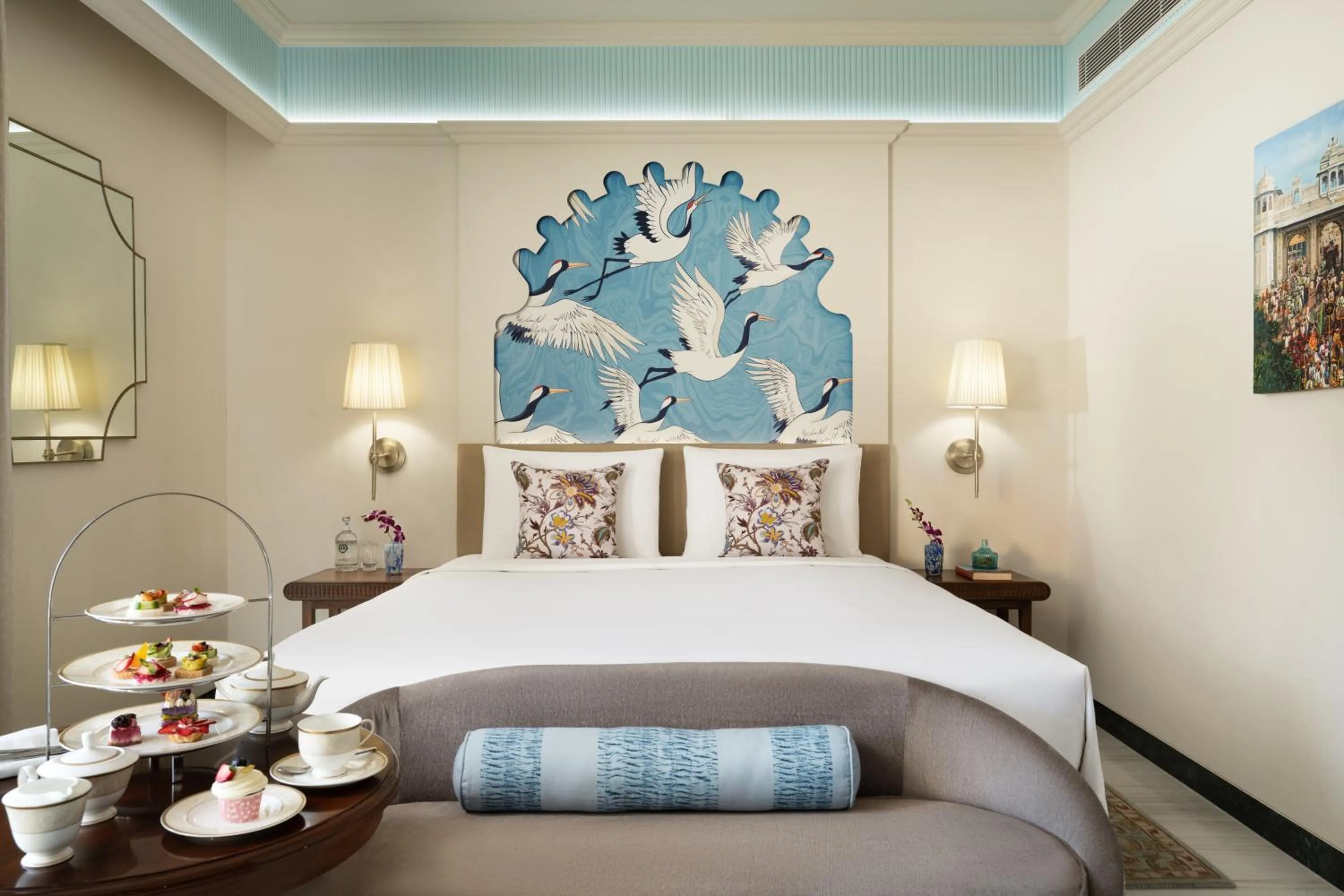 Bed in Taj Gorbandh Palace, Jaisalmer