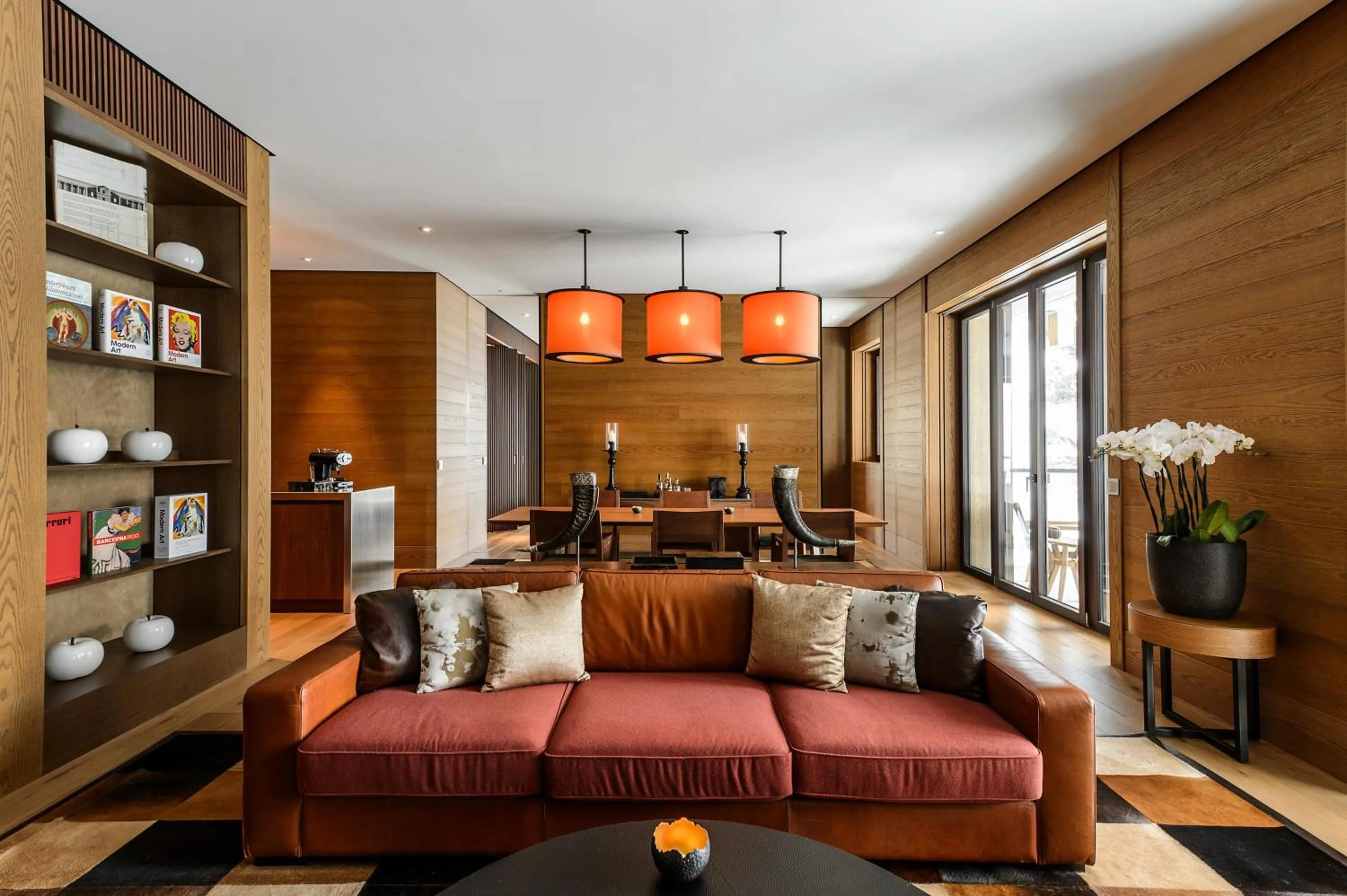 Living room in The Chedi Andermatt