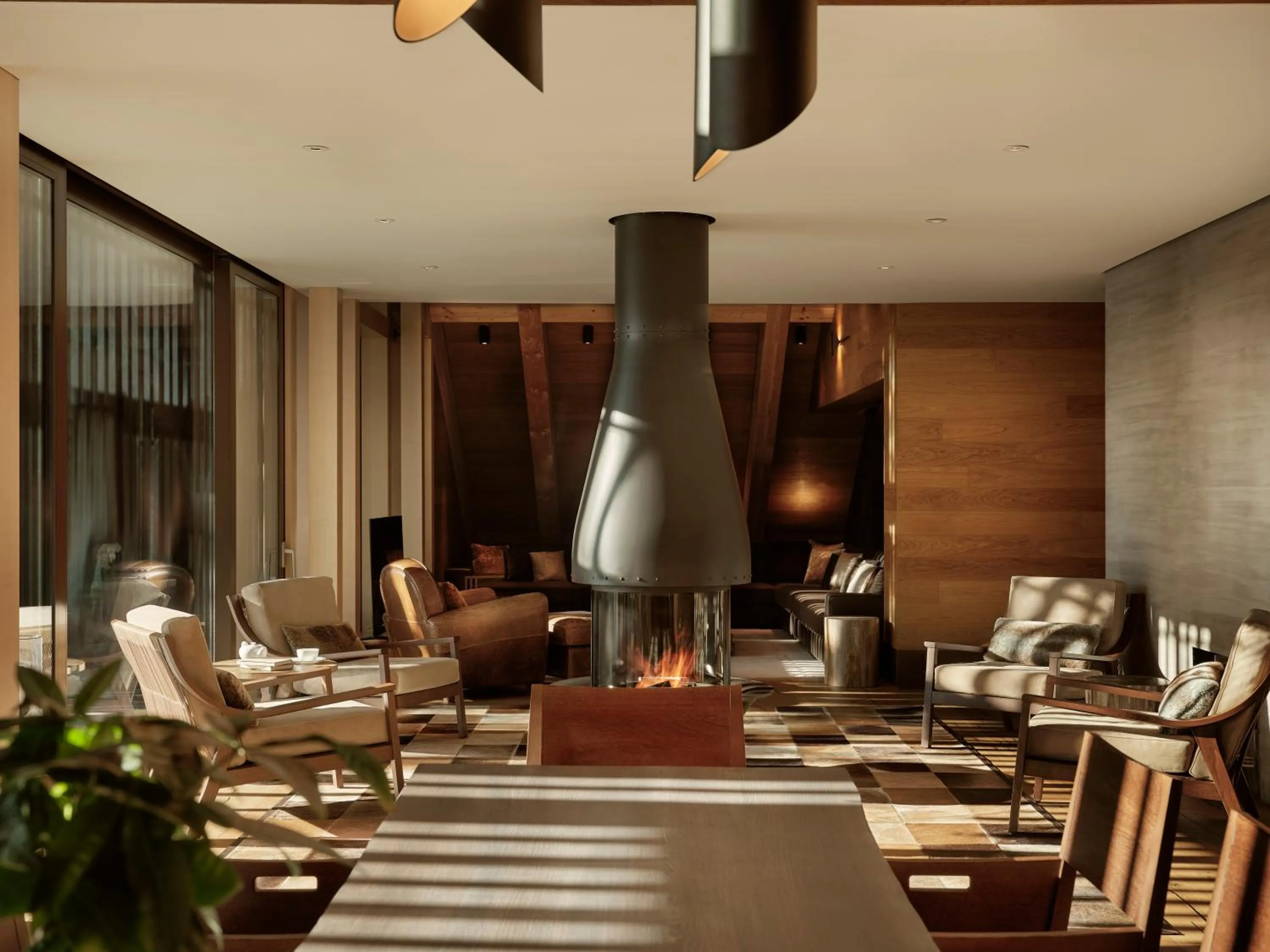 Living room in The Chedi Andermatt