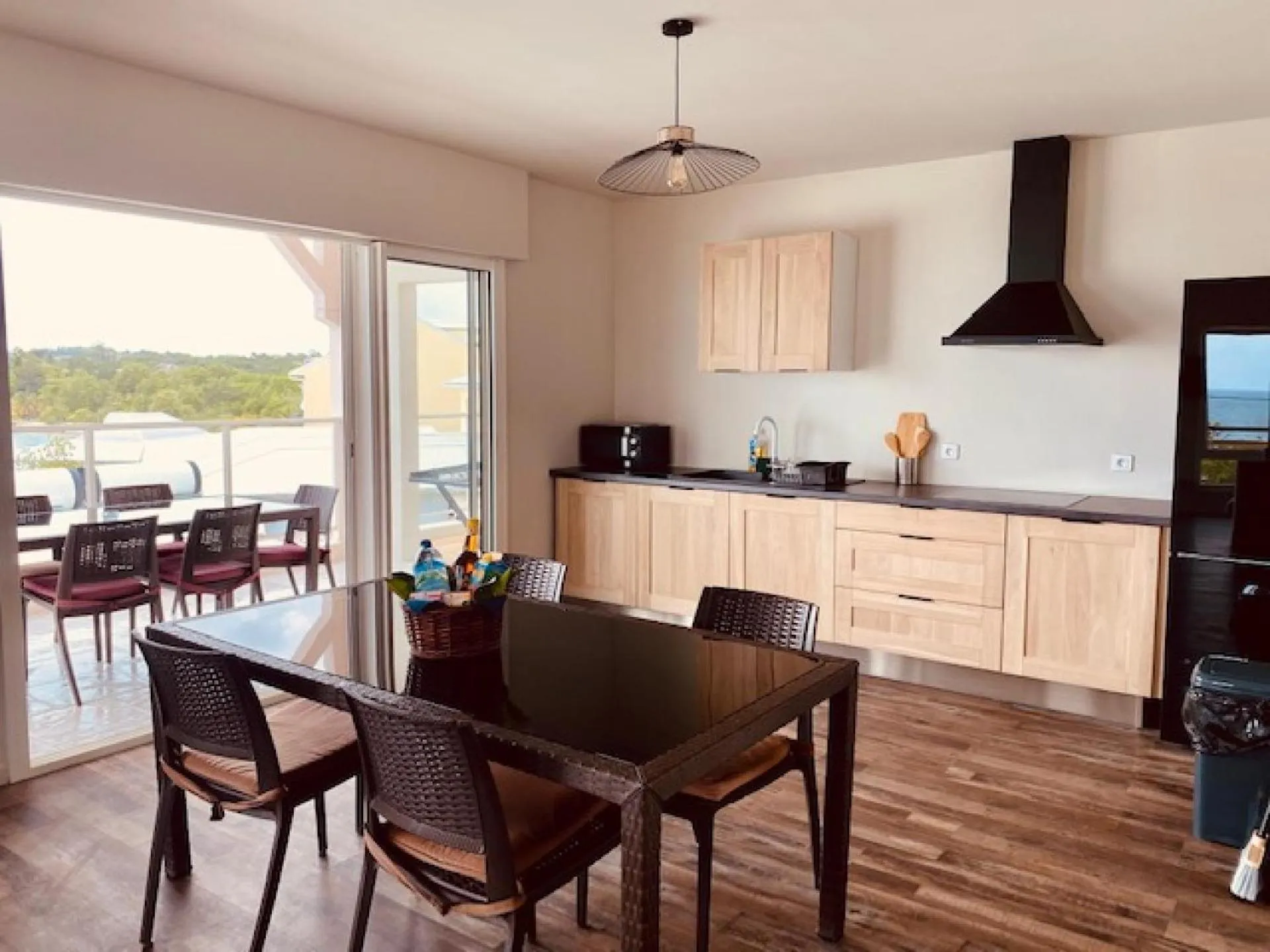 Kitchen or kitchenette in Hôtel Iloma