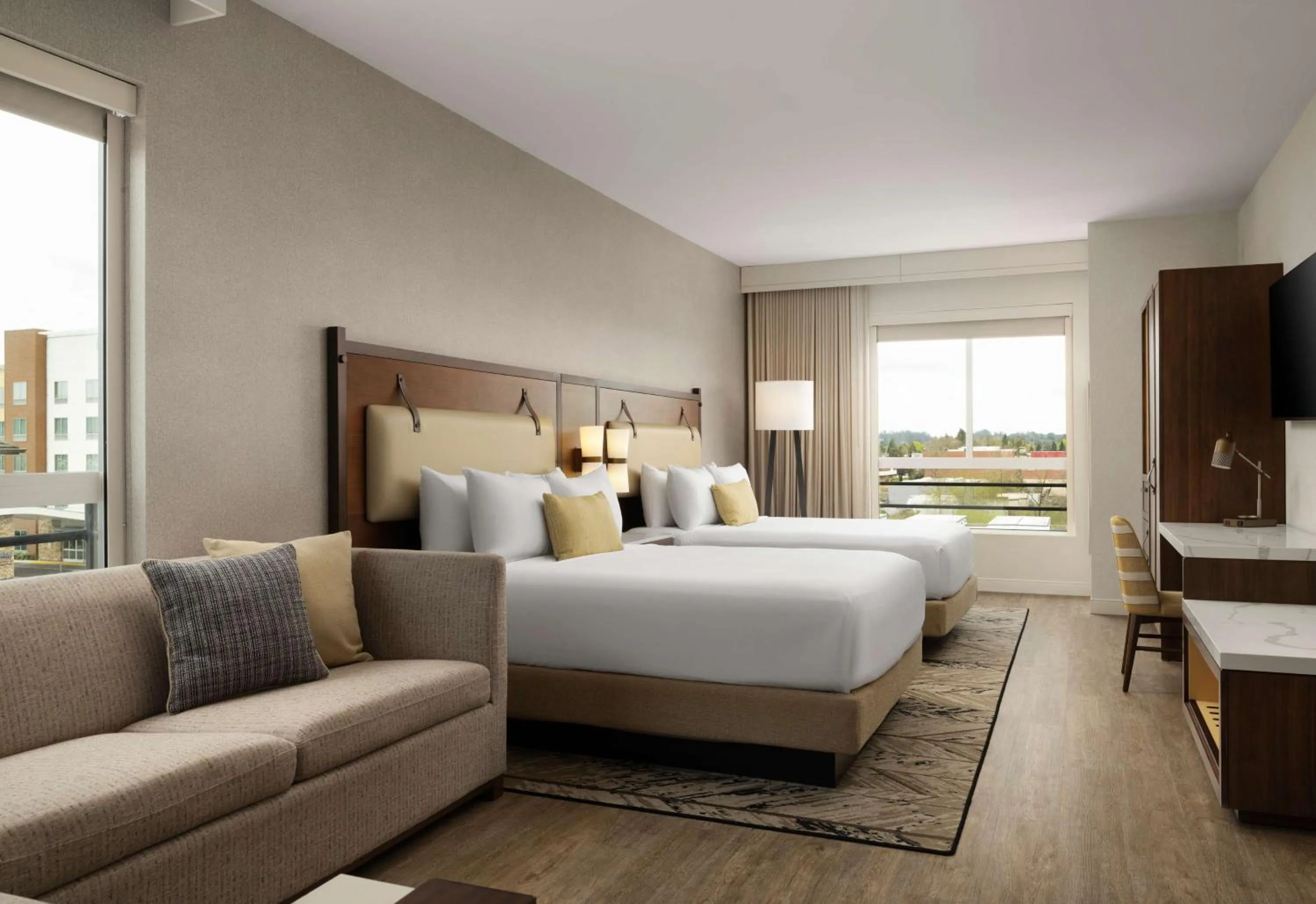 Living room, Bed in Cambria Hotel Sonoma Wine Country