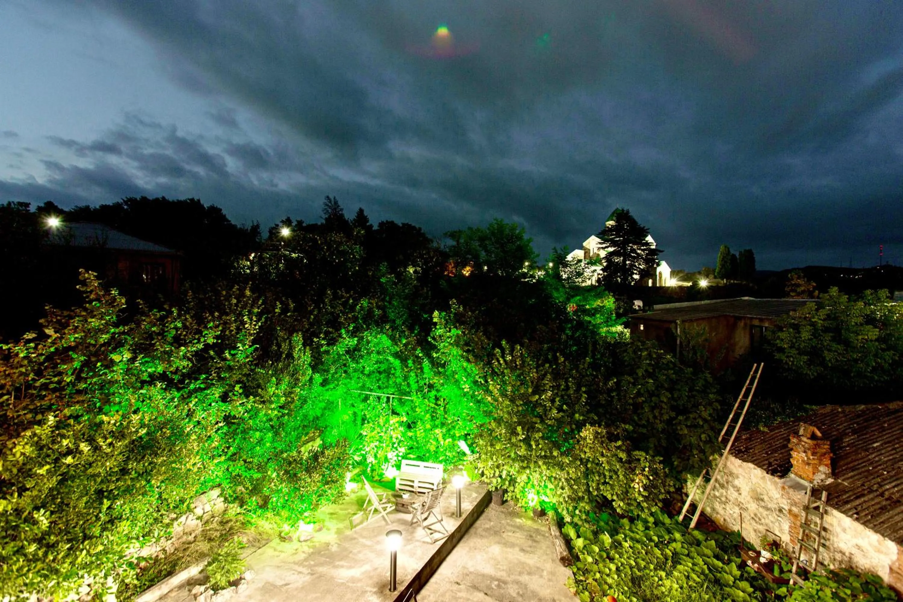 Inner courtyard view in Hotel History