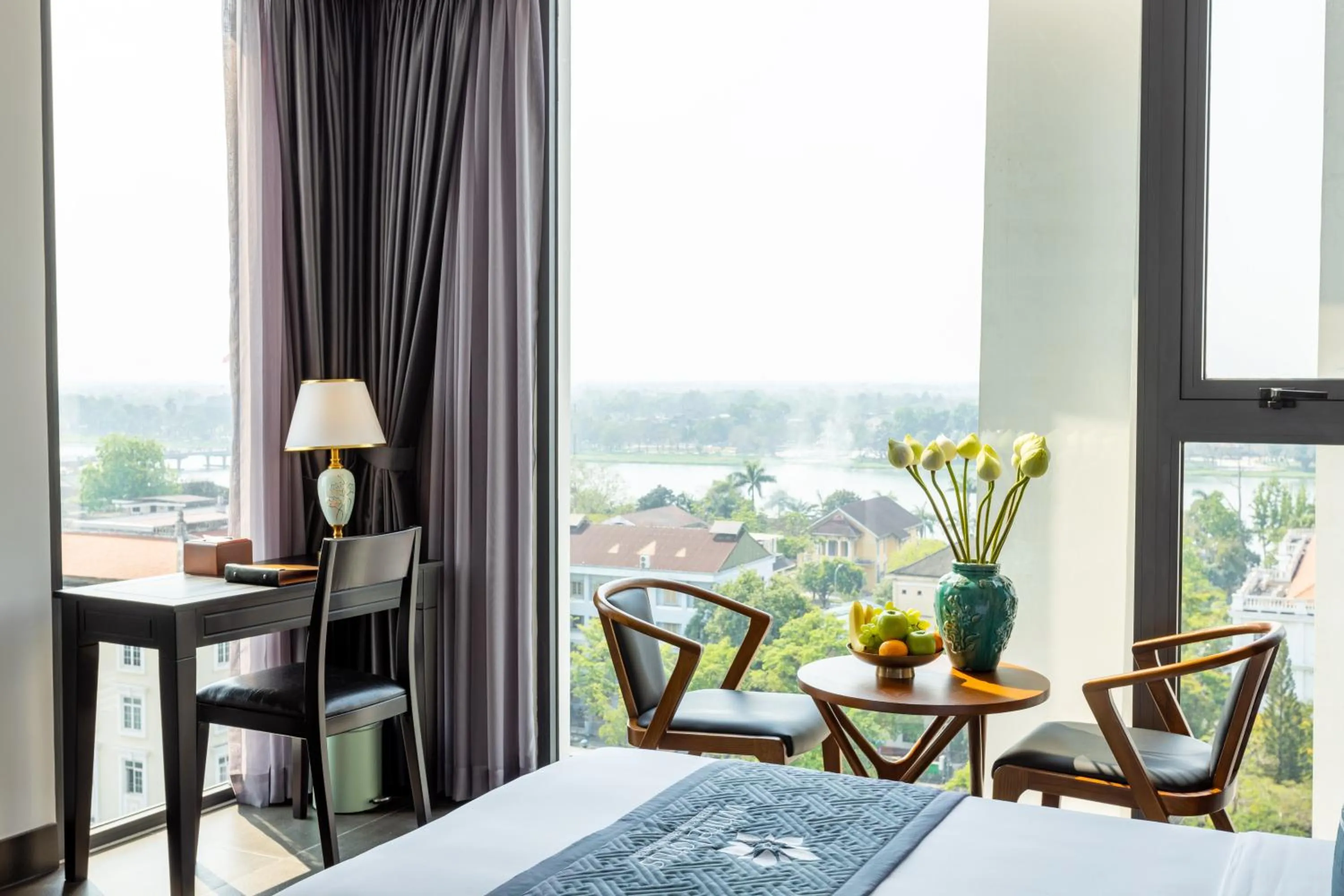 Seating area in White Lotus Hue Hotel