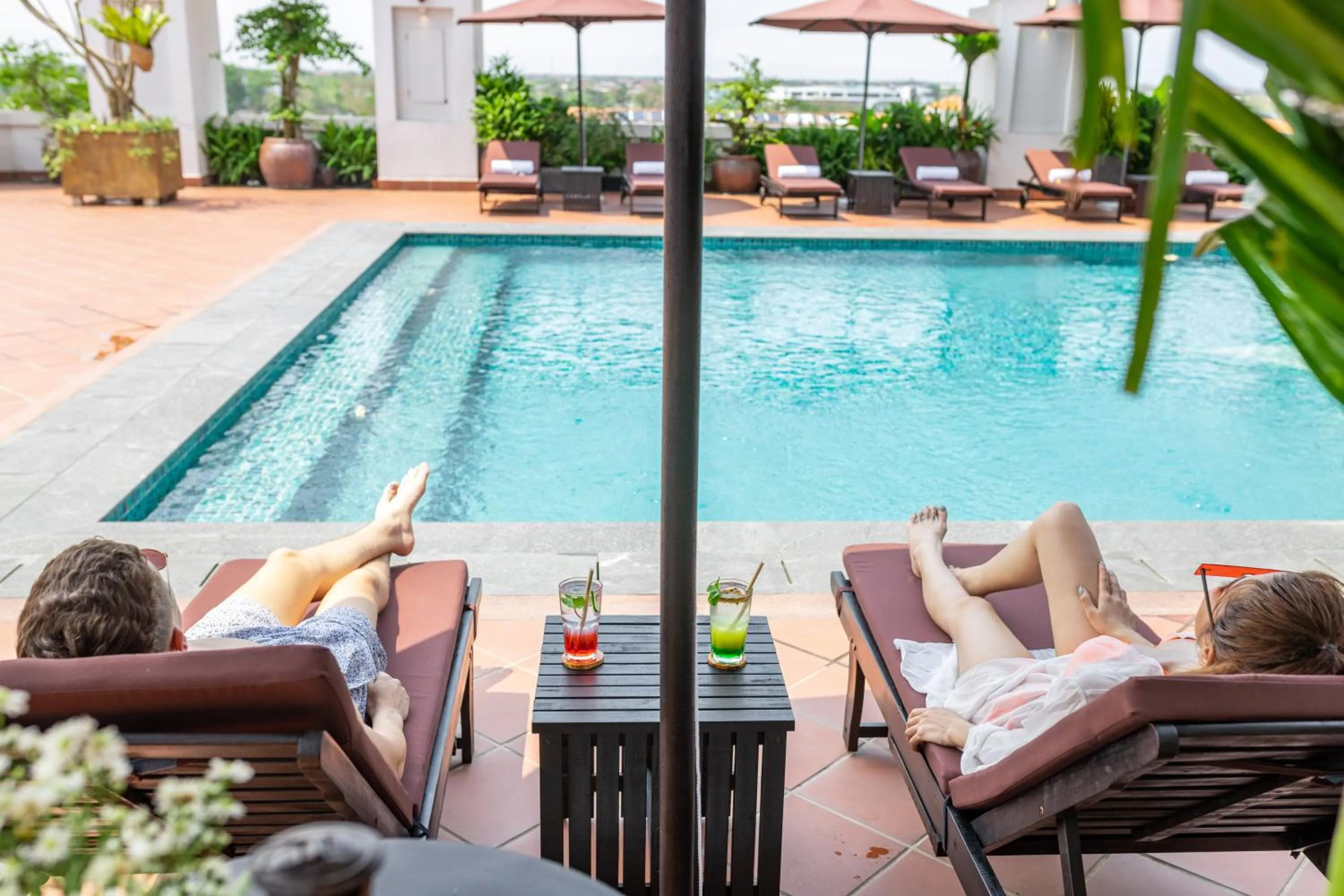Swimming pool in White Lotus Hue Hotel