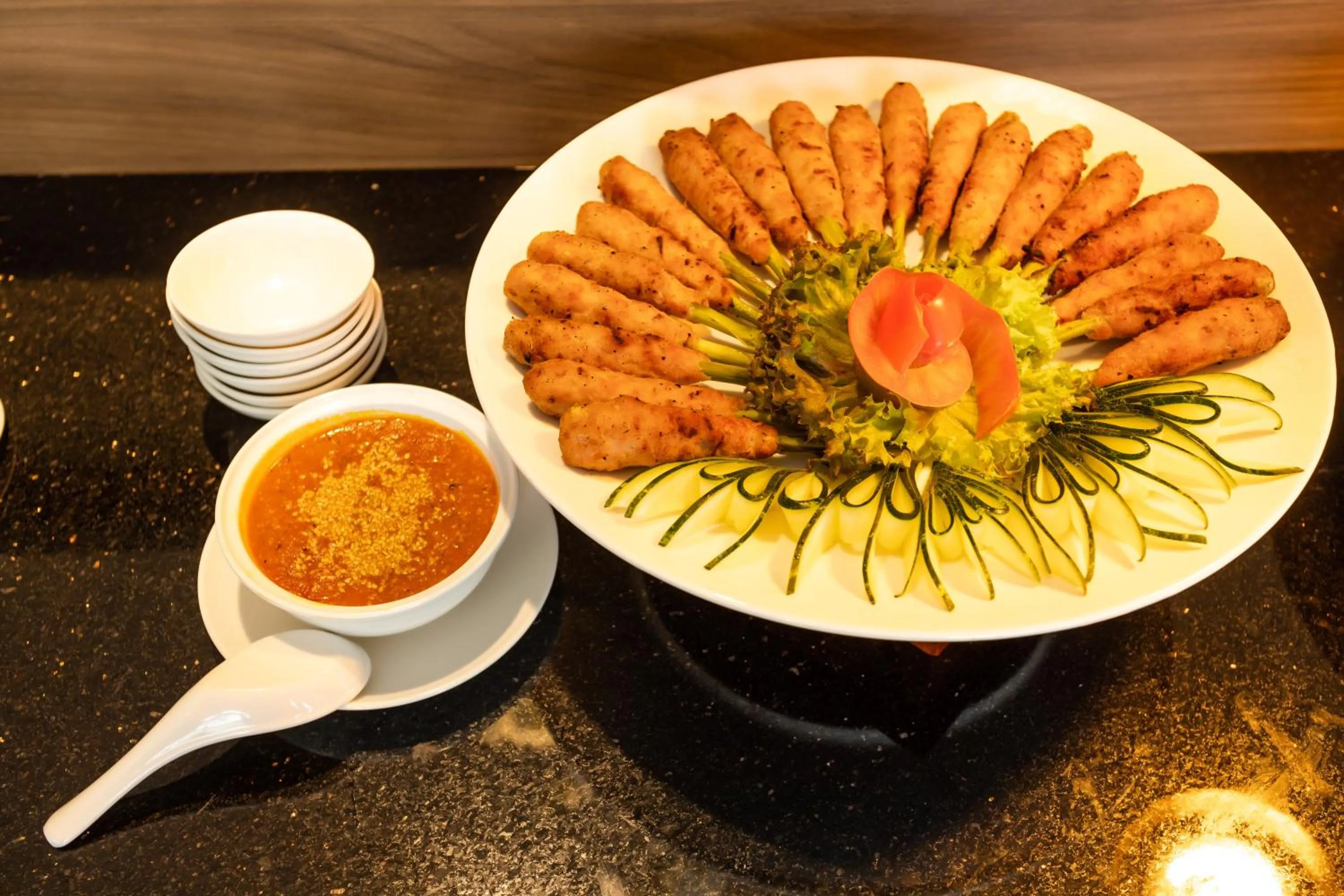 Buffet breakfast in White Lotus Hue Hotel