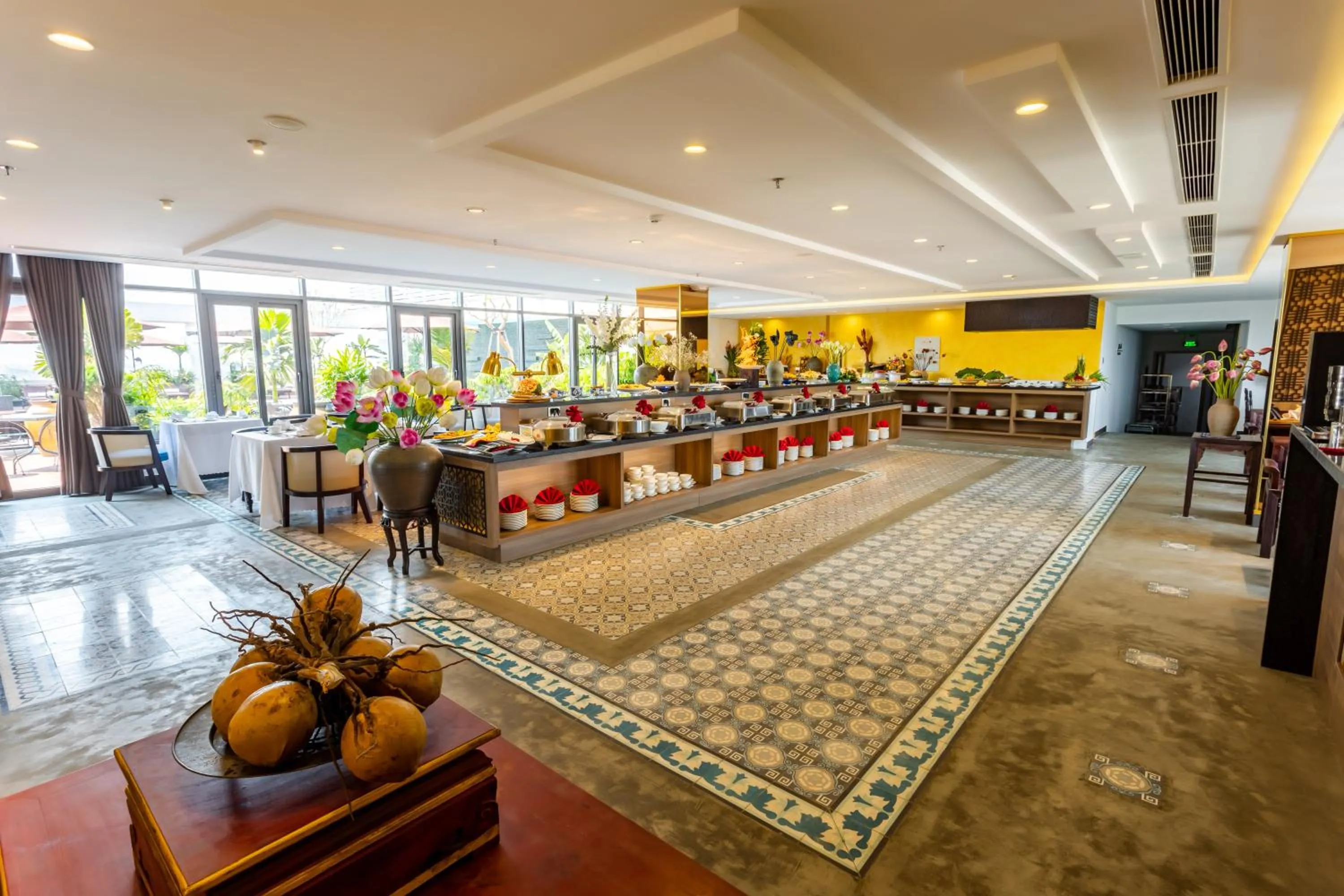 Buffet breakfast in White Lotus Hue Hotel