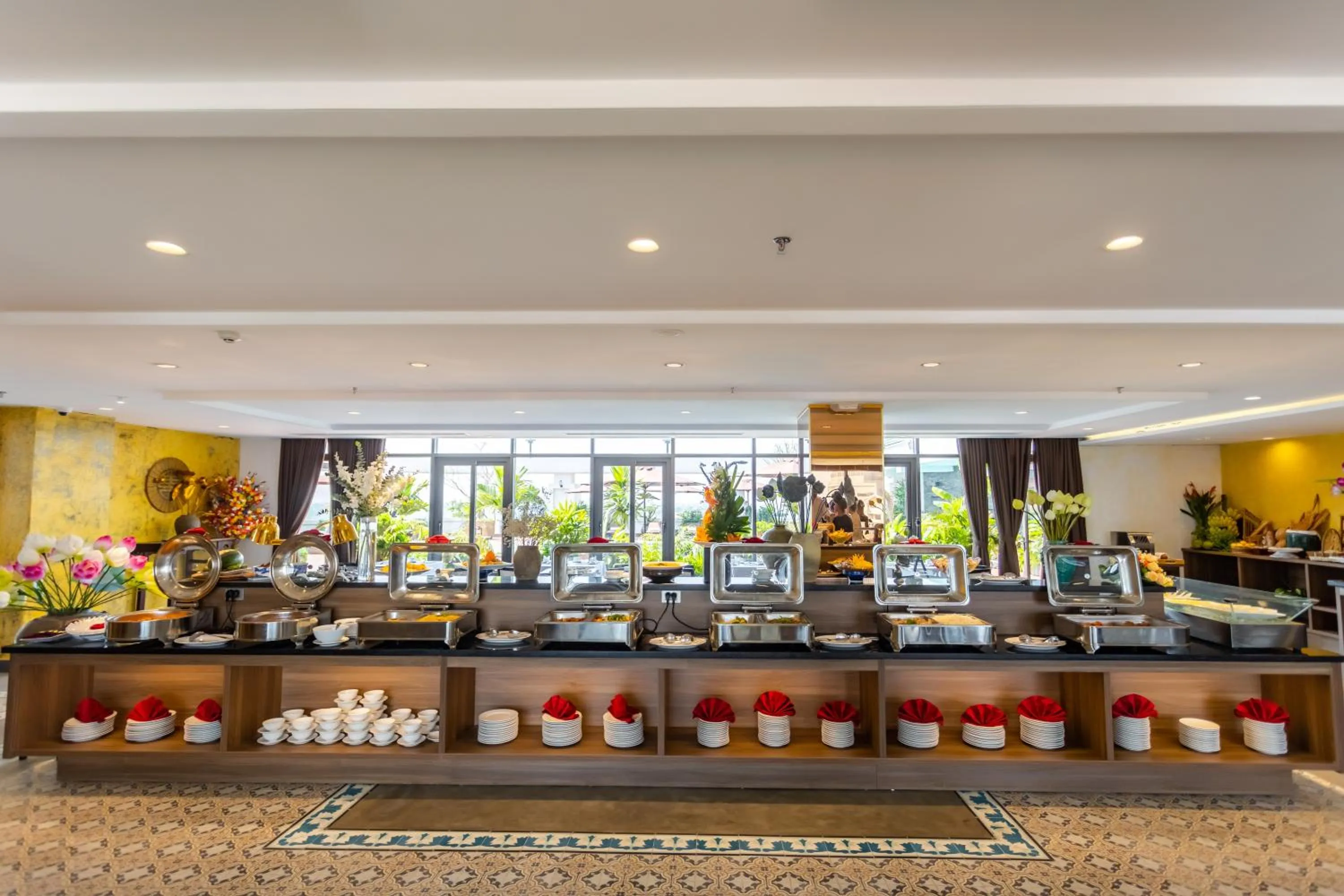 Buffet breakfast in White Lotus Hue Hotel