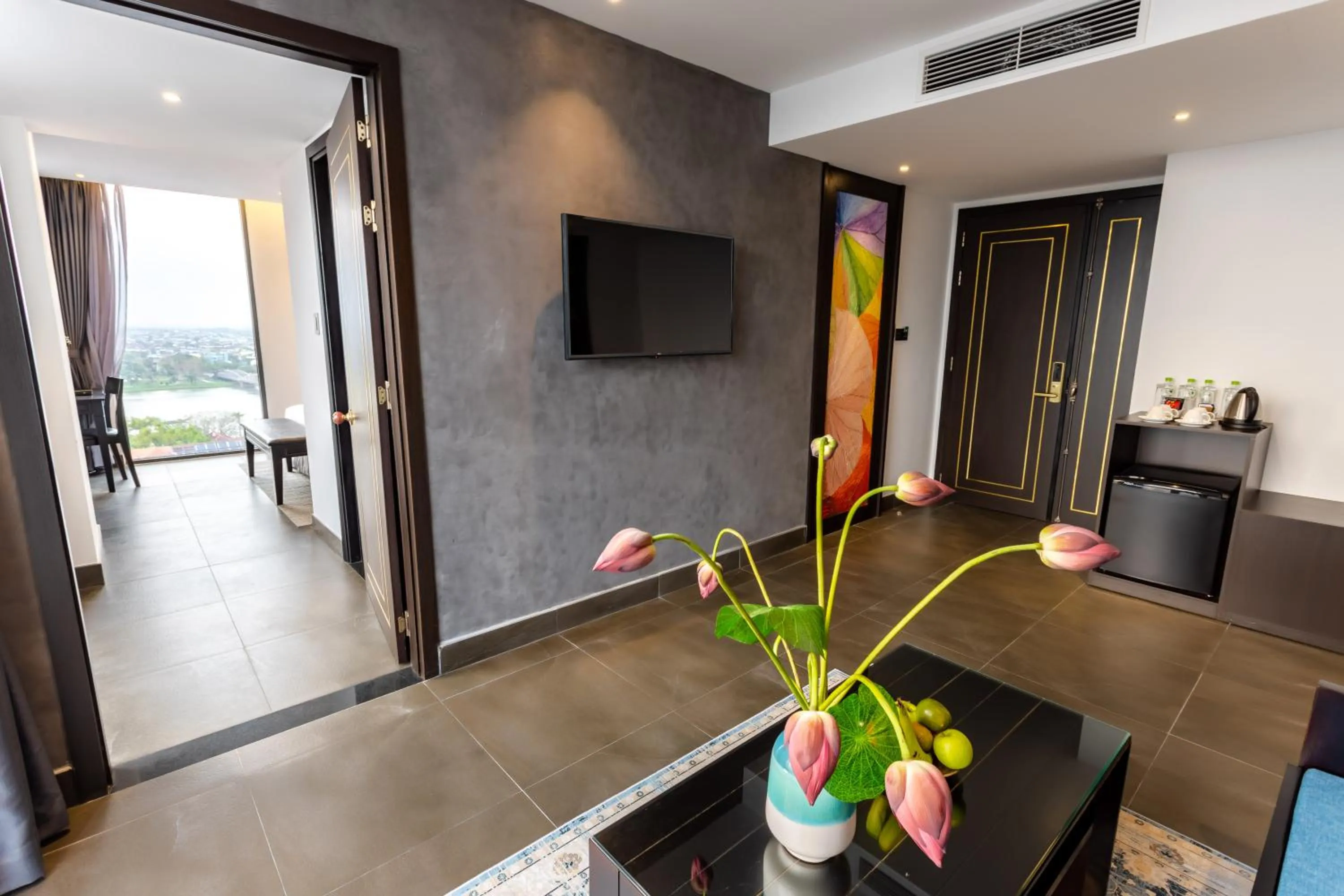 Living room in White Lotus Hue Hotel